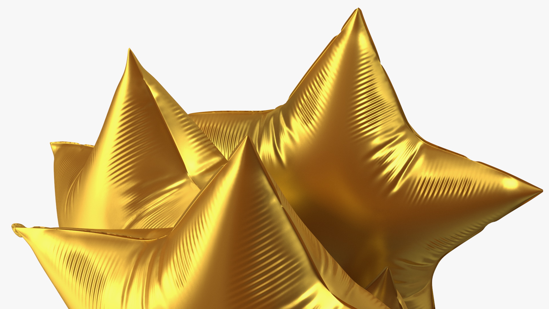 3D Matte Gold Star Balloons Tied to Gift Box