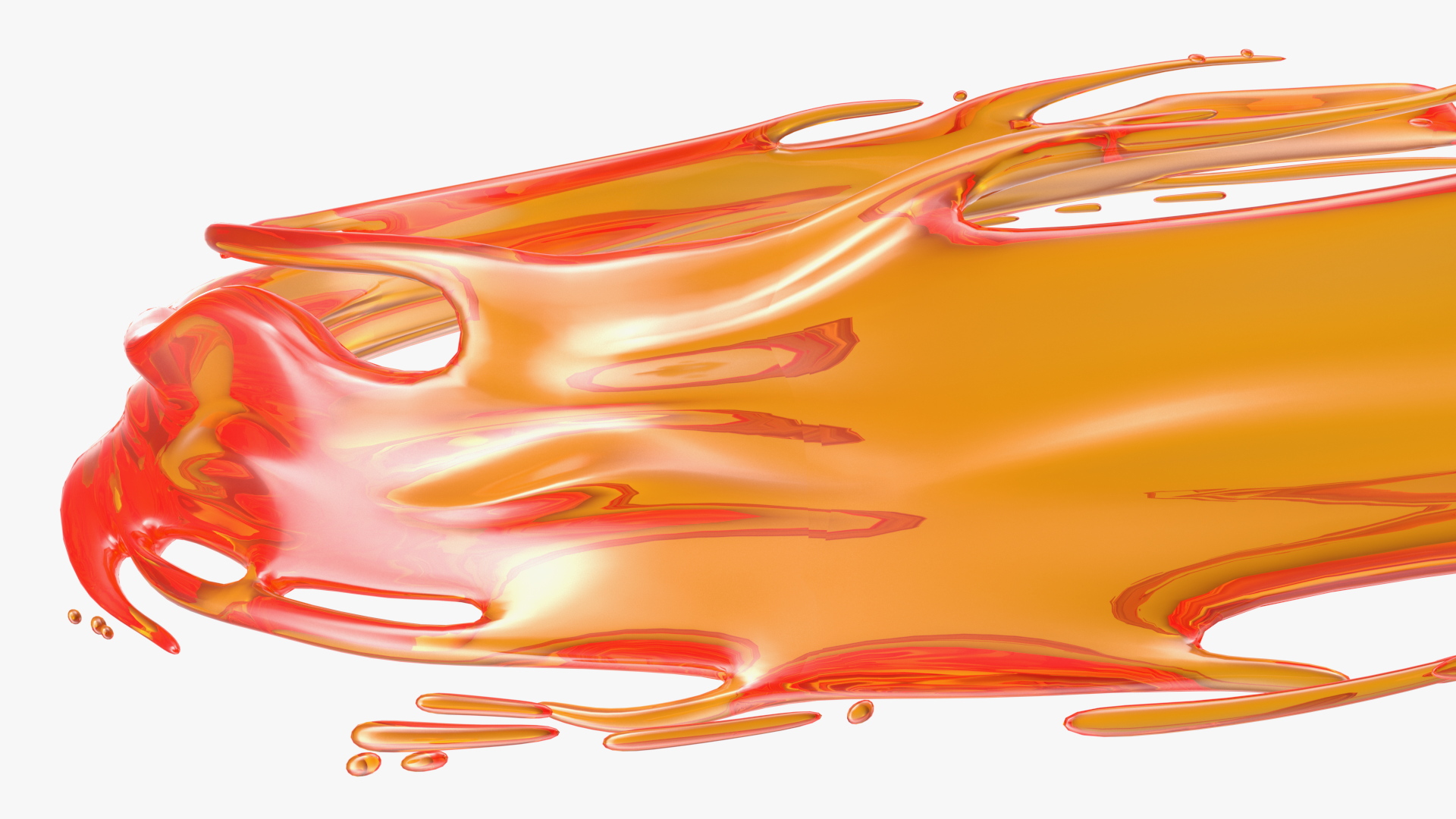 Red Liquid Circle Splash 3D model