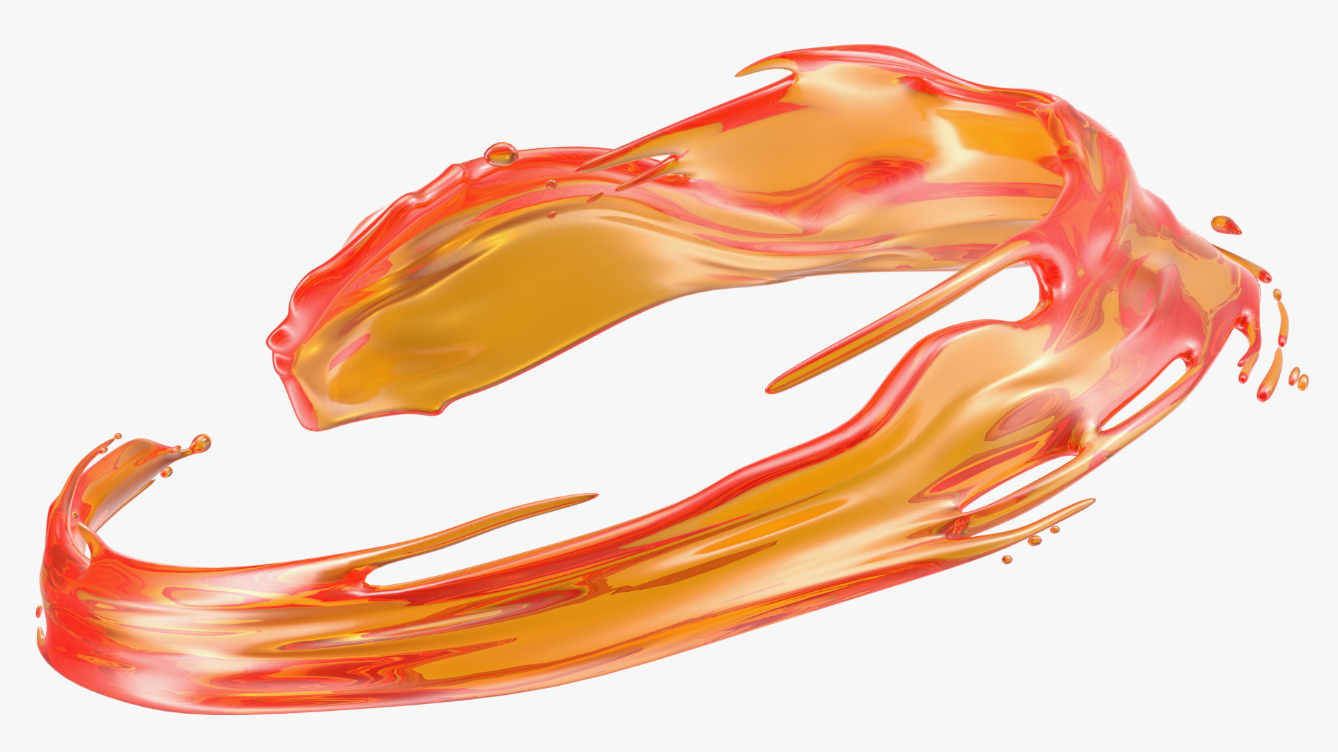 Red Liquid Circle Splash 3D model