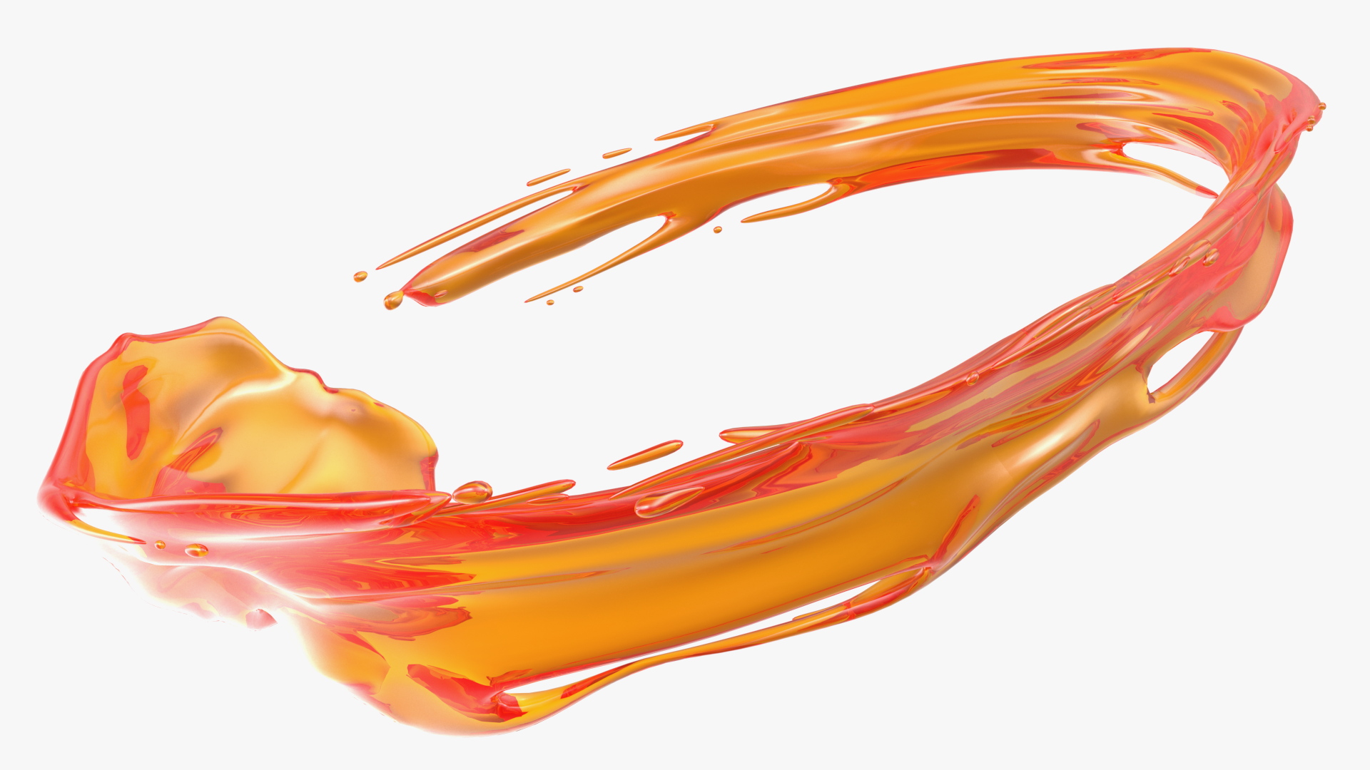 Red Liquid Circle Splash 3D model
