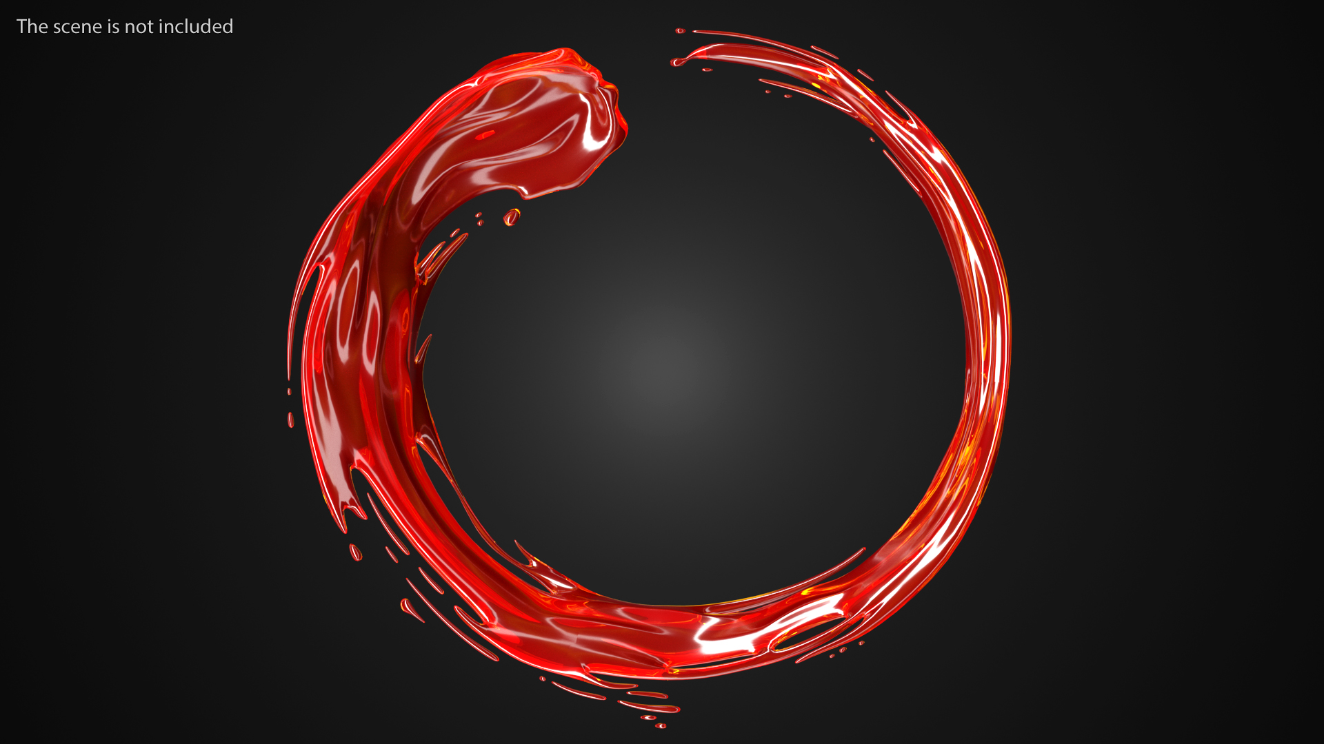 Red Liquid Circle Splash 3D model