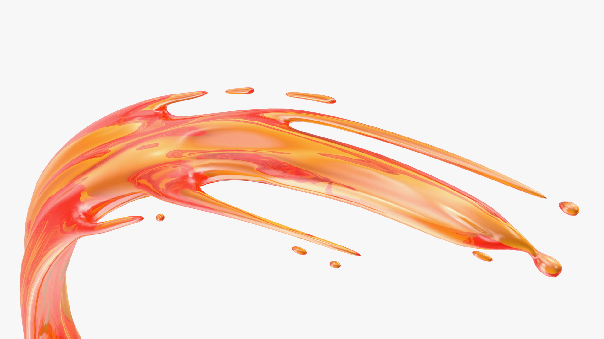 Red Liquid Circle Splash 3D model