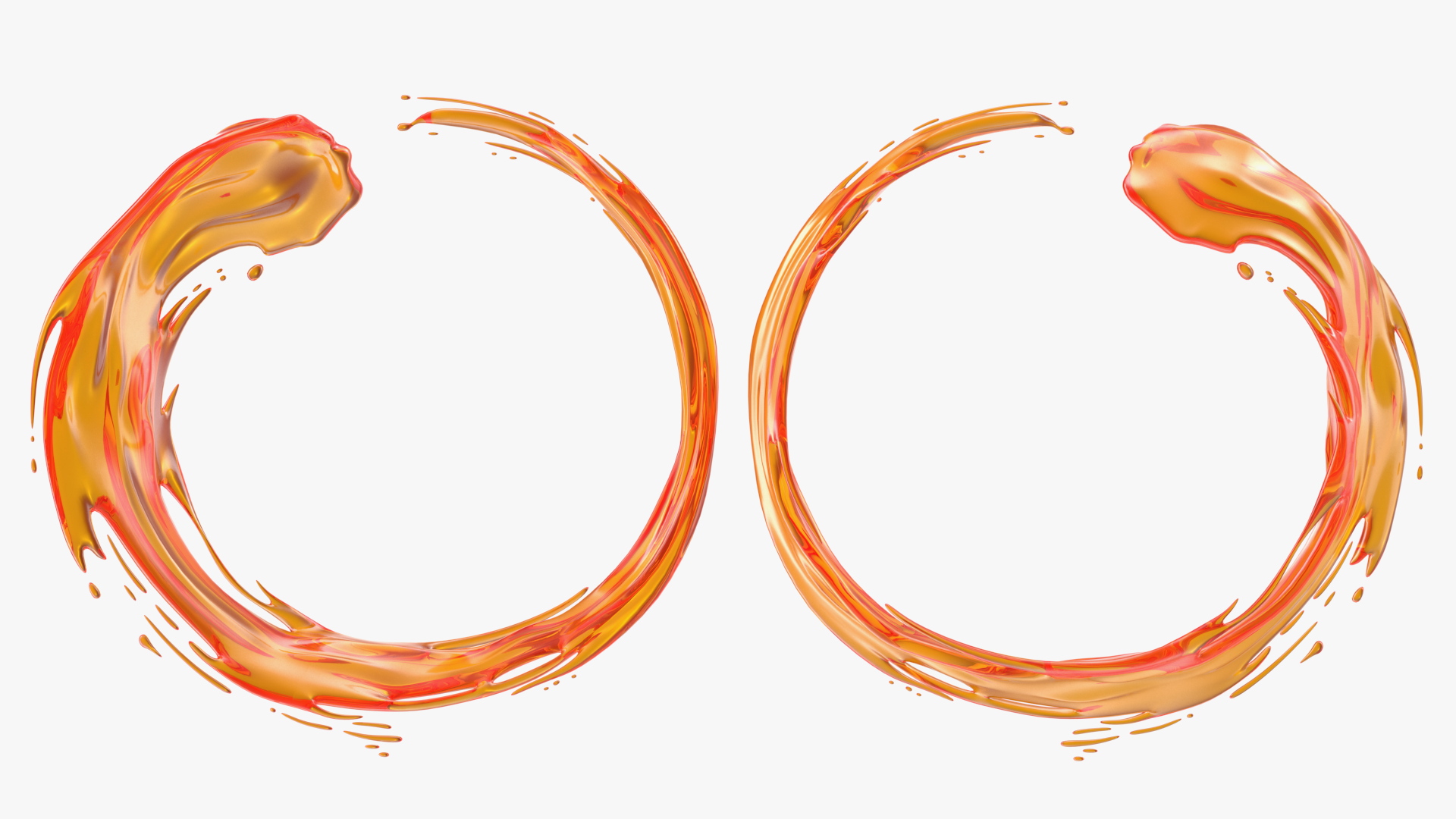 Red Liquid Circle Splash 3D model