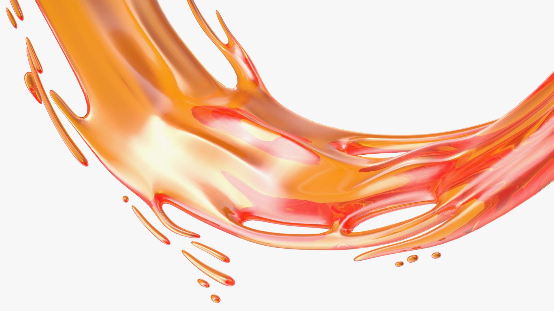 Red Liquid Circle Splash 3D model
