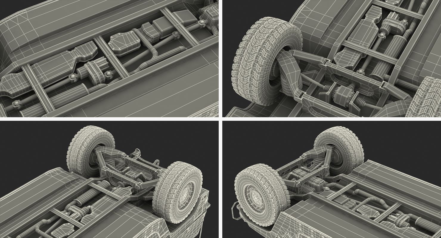Soft Top Military Car HMMWV m1035 Green 3D model