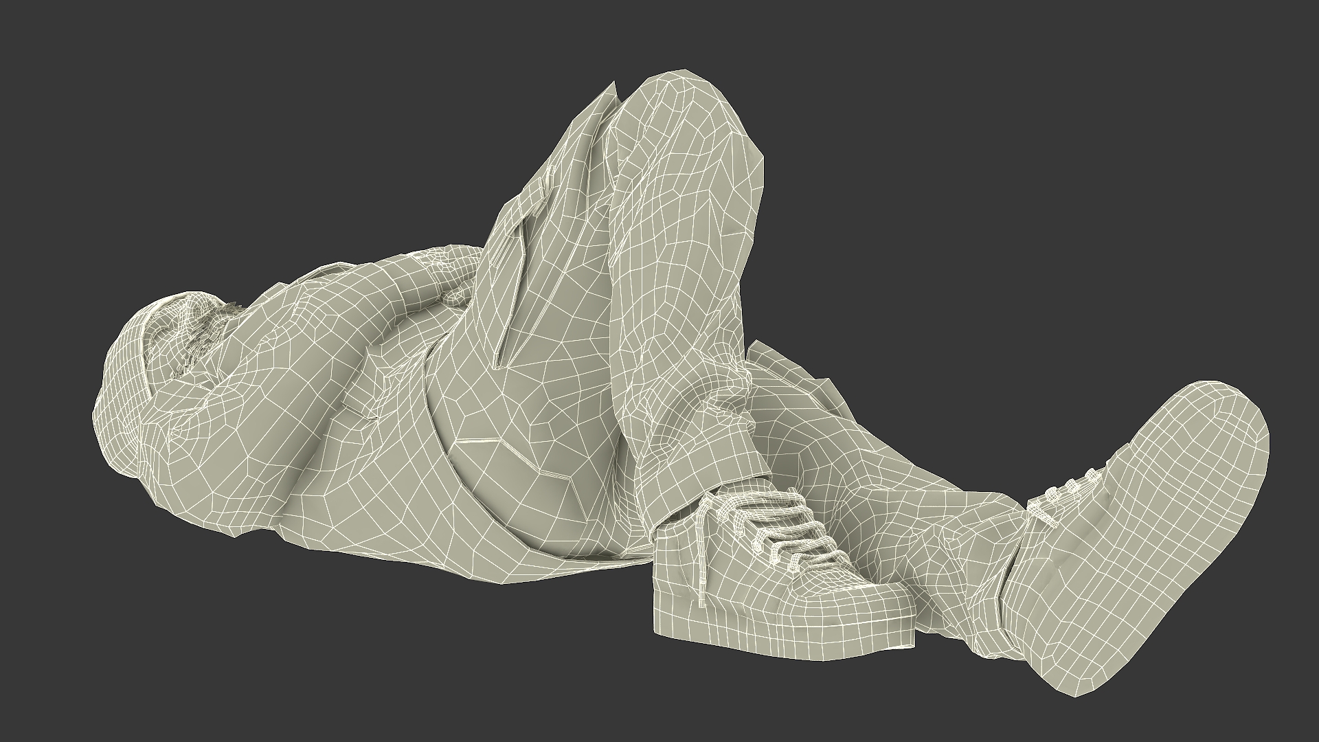3D Sleeping Homeless Man