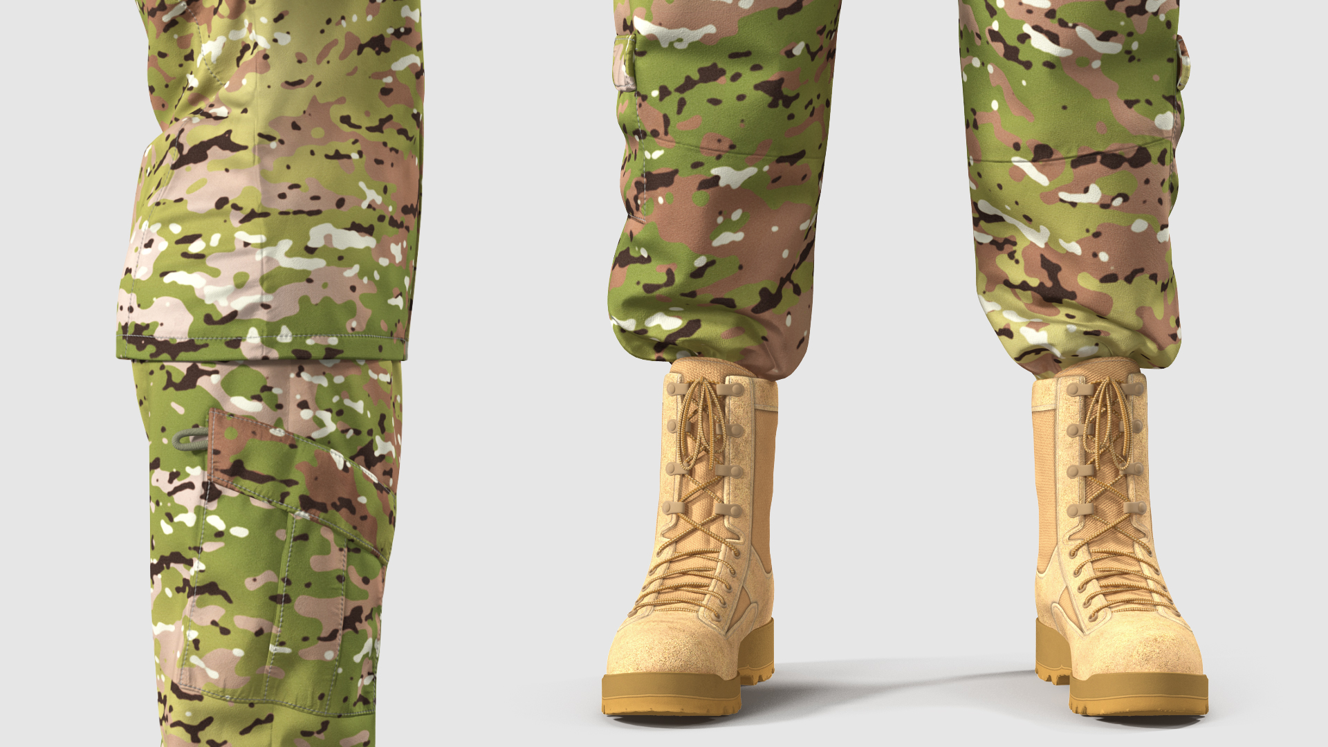 3D Female US Soldier Camouflage Uniform
