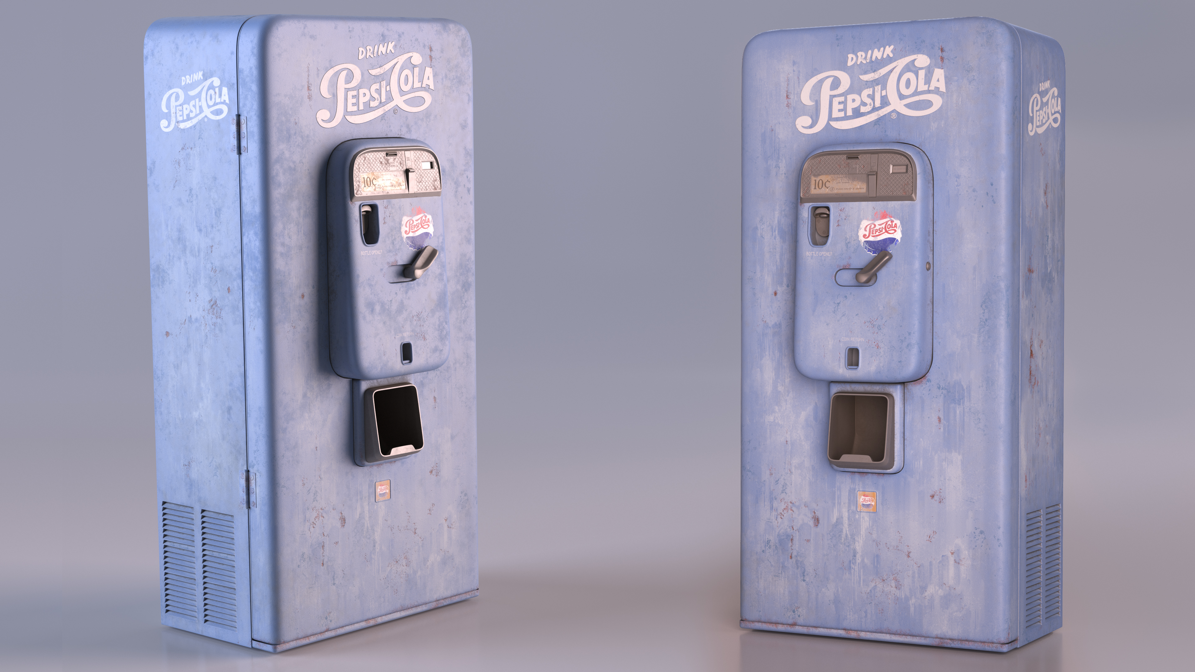 Aged Pepsi Cola Vintage Vending Machine 3D model