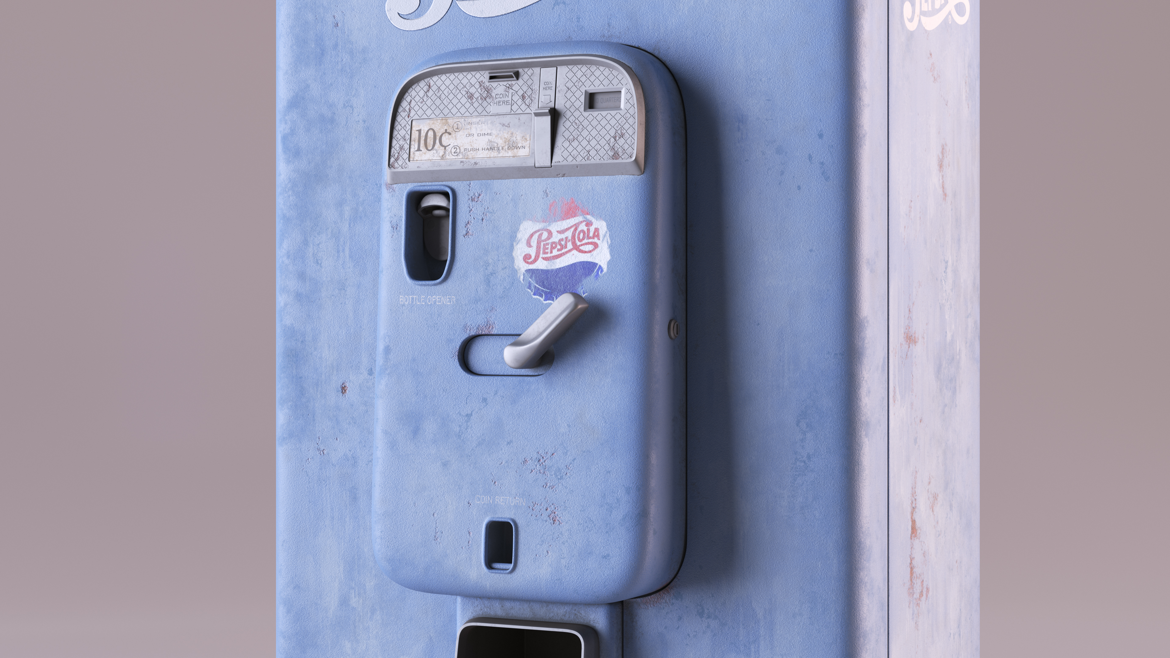 Aged Pepsi Cola Vintage Vending Machine 3D model