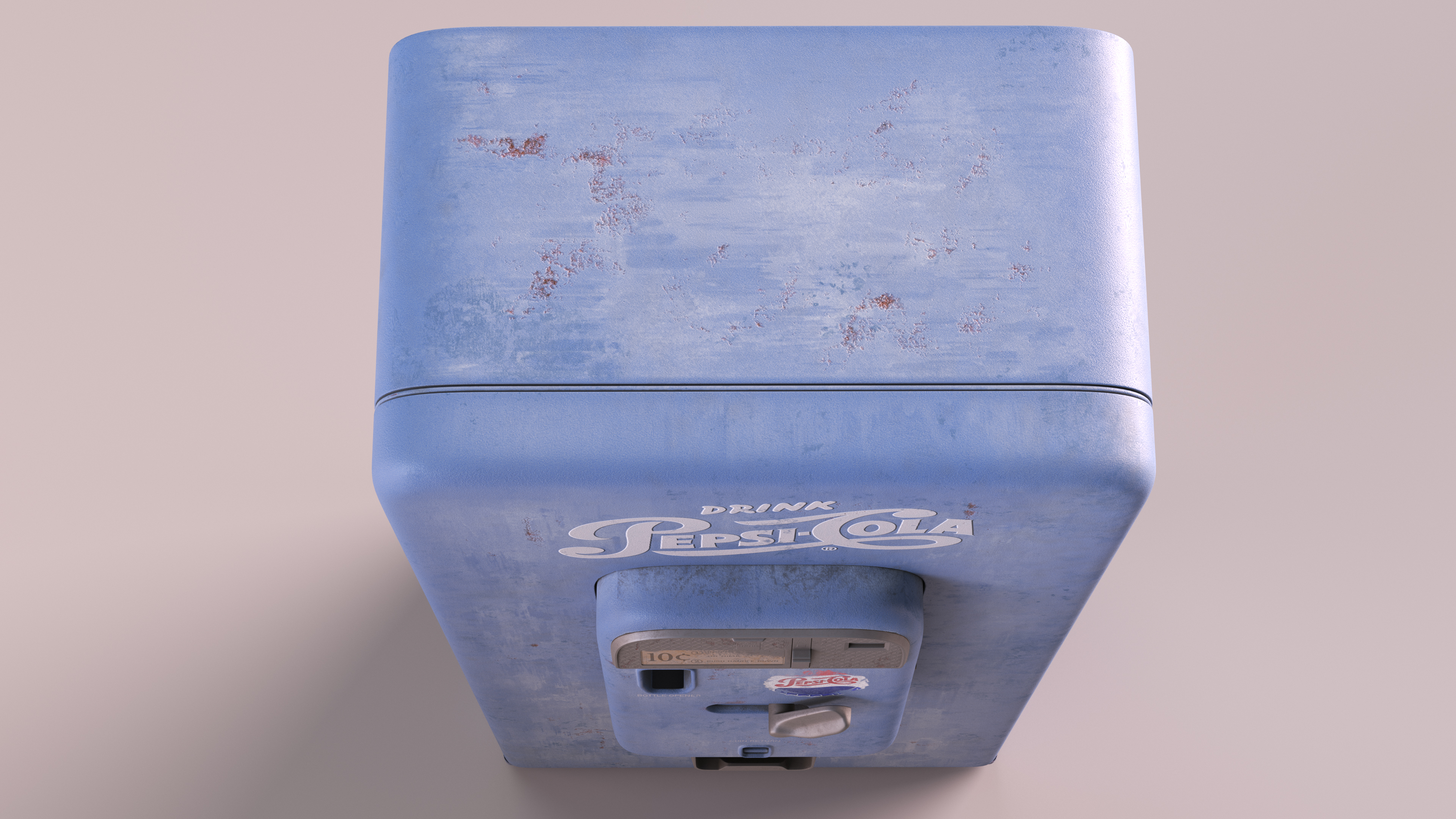 Aged Pepsi Cola Vintage Vending Machine 3D model