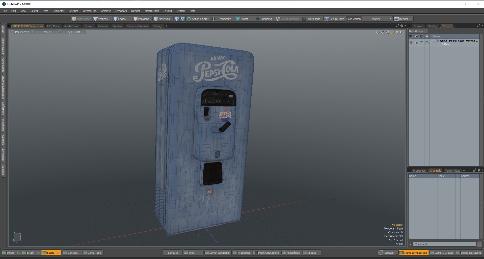 Aged Pepsi Cola Vintage Vending Machine 3D model