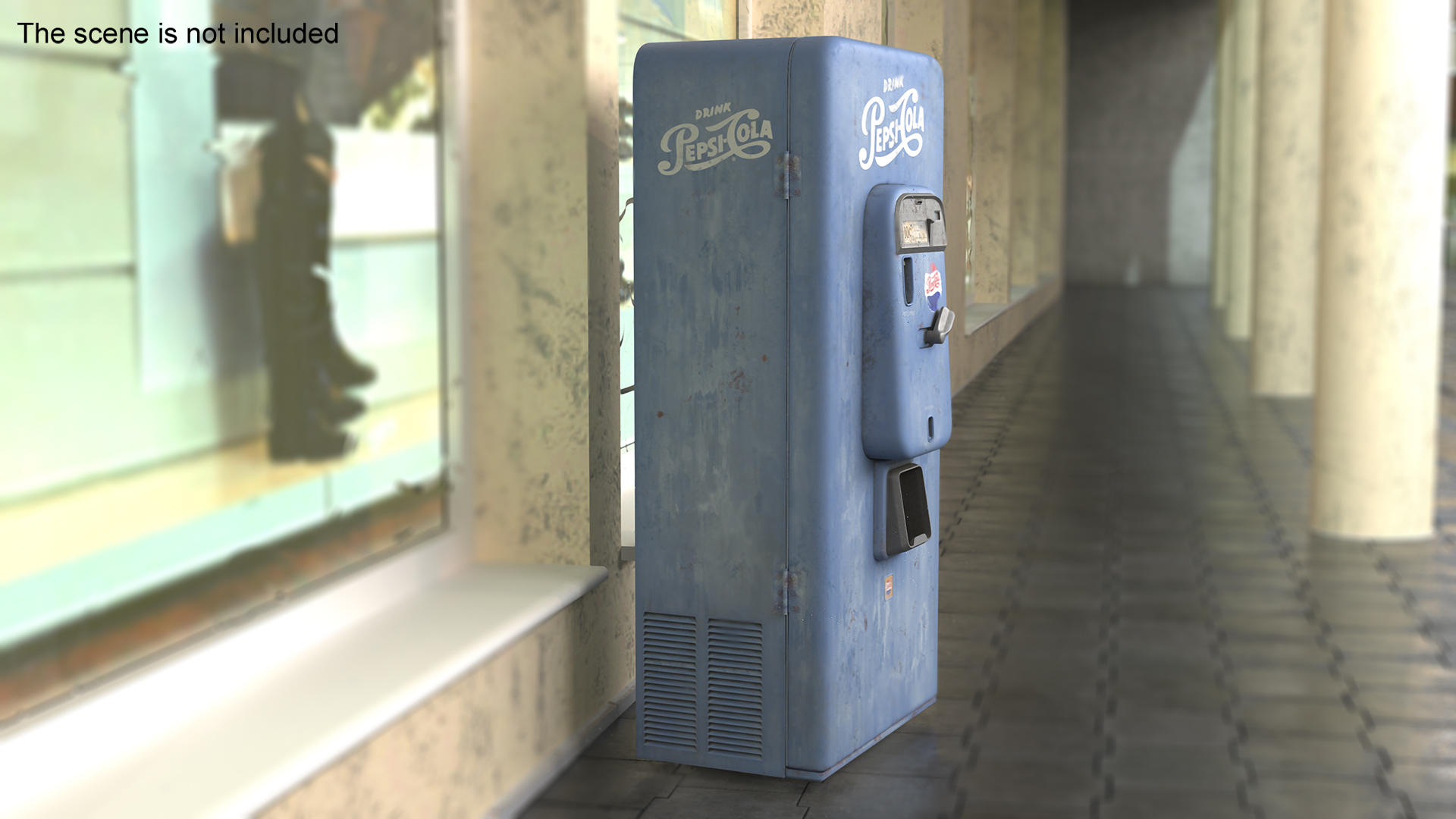 Aged Pepsi Cola Vintage Vending Machine 3D model