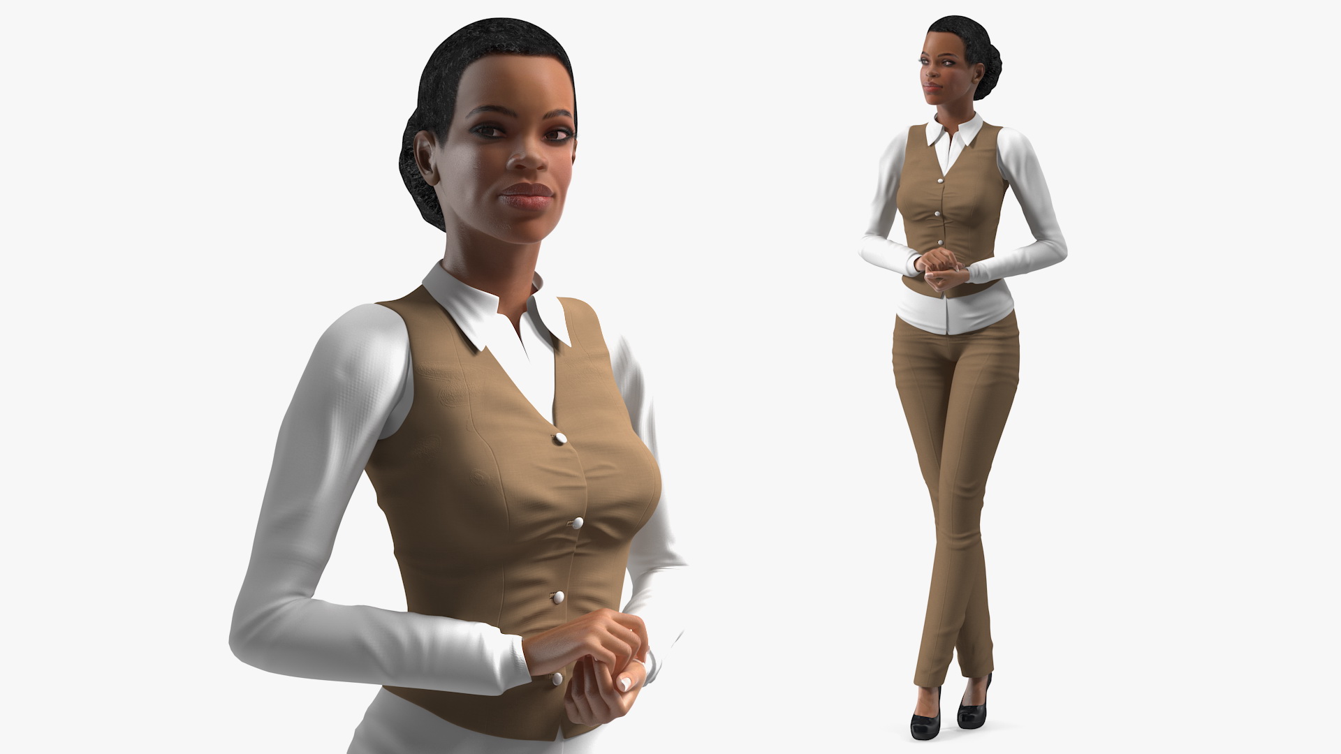 3D model Light Skin Business Style Woman Standing Pose