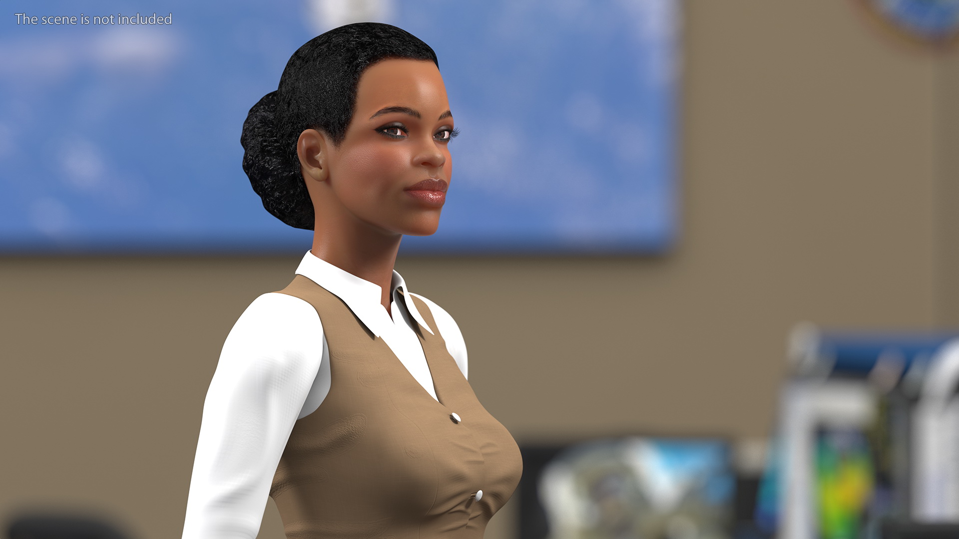 3D model Light Skin Business Style Woman Standing Pose
