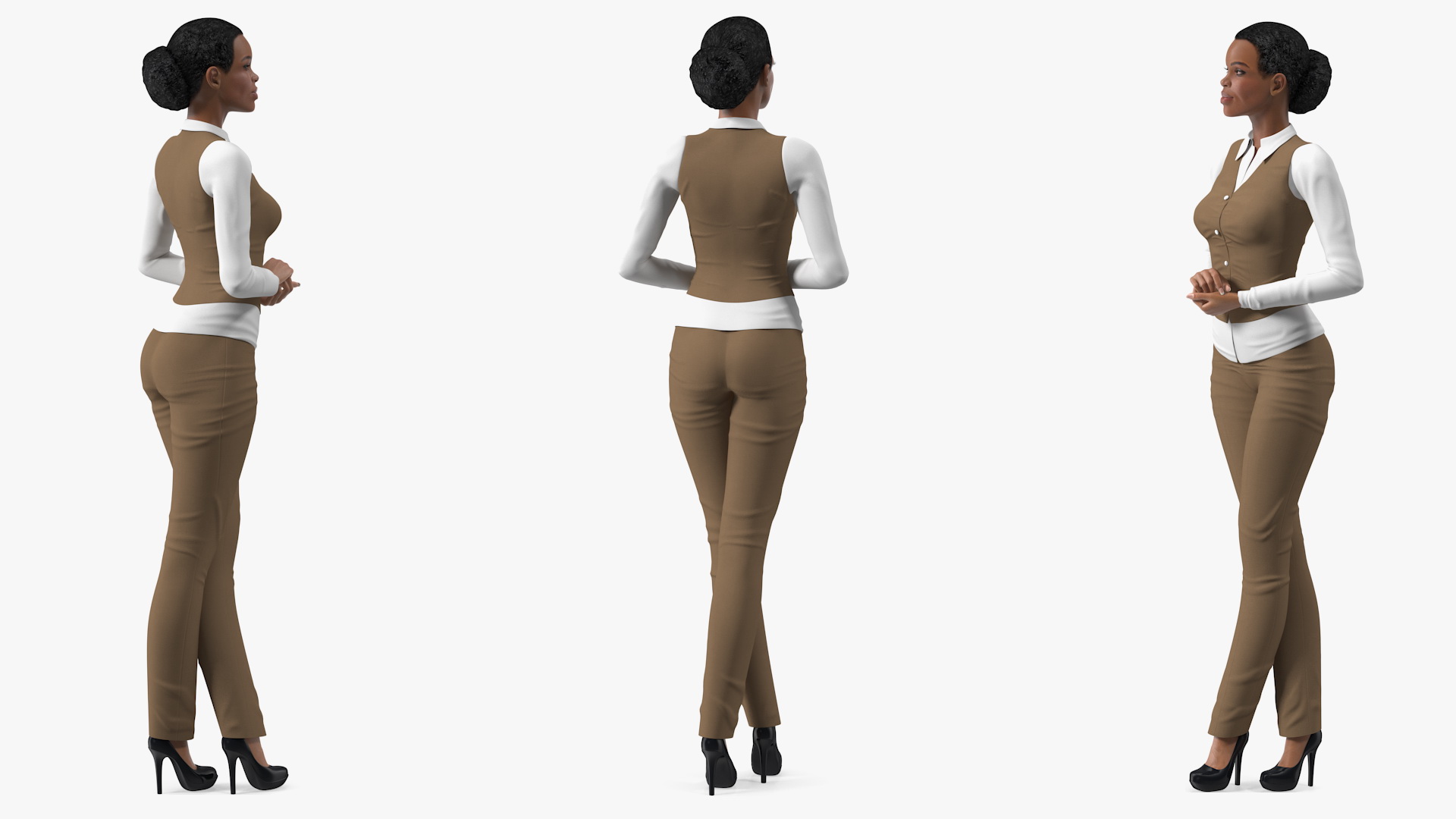 3D model Light Skin Business Style Woman Standing Pose