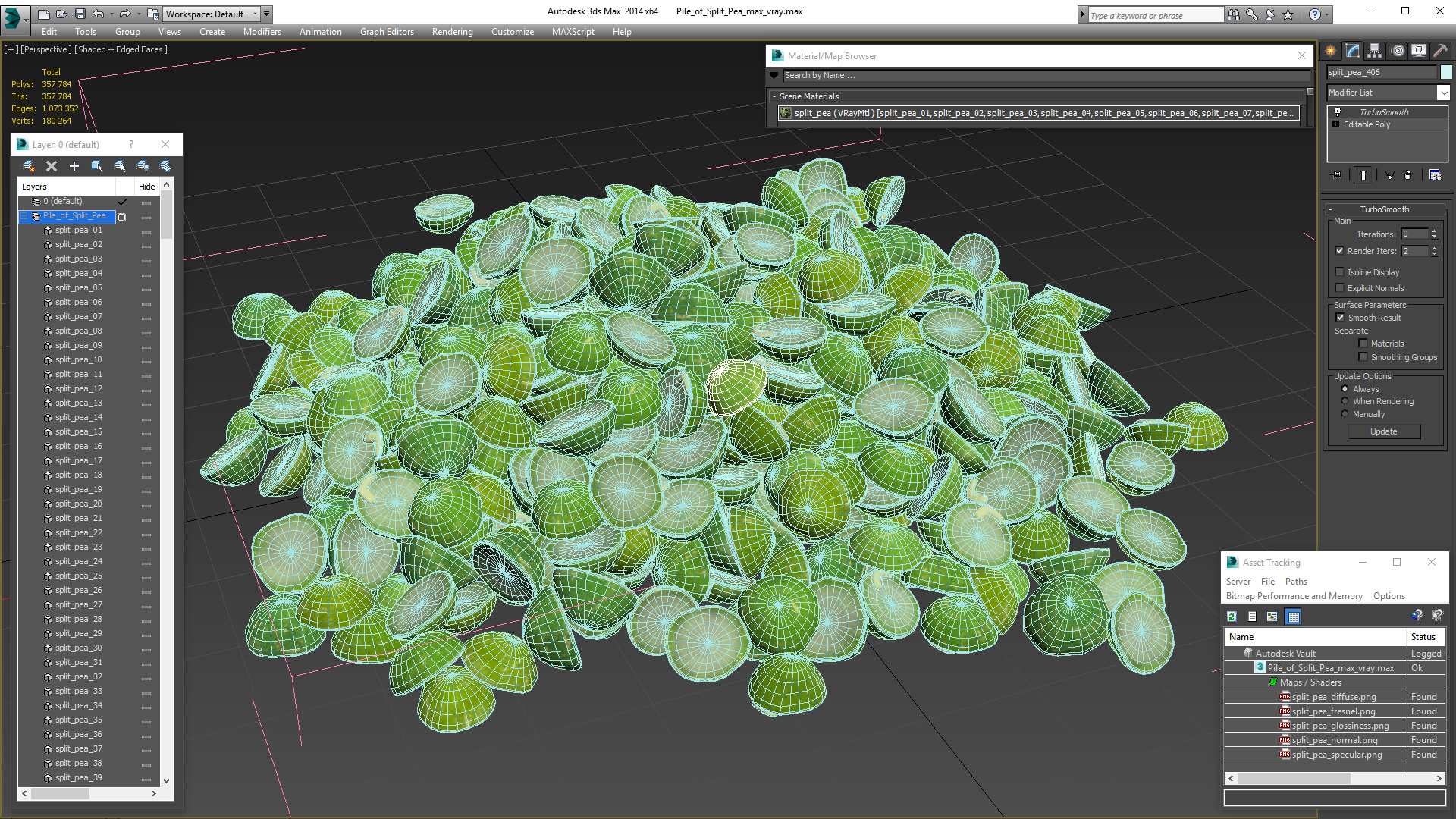 Pile of Split Pea 3D