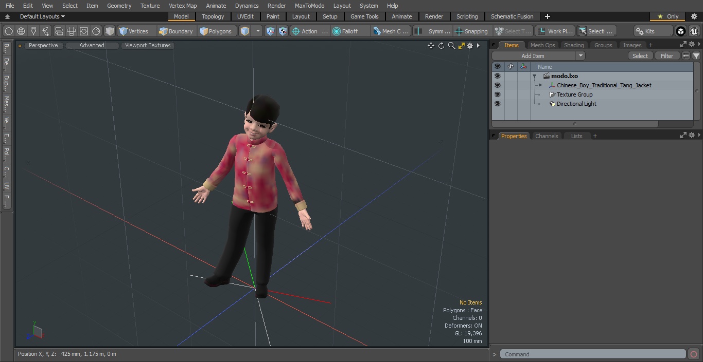 3D model Chinese Boy Traditional Tang Jacket