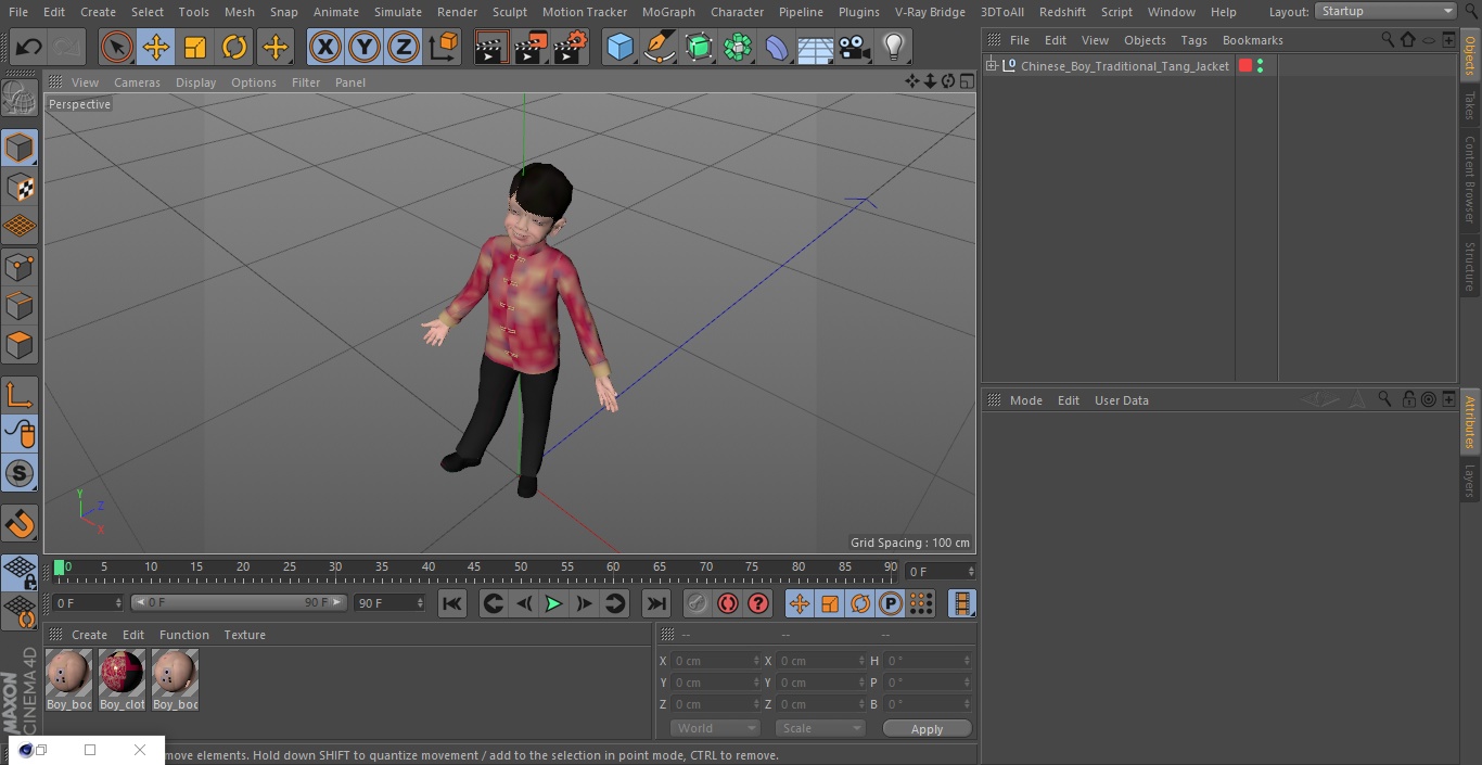 3D model Chinese Boy Traditional Tang Jacket