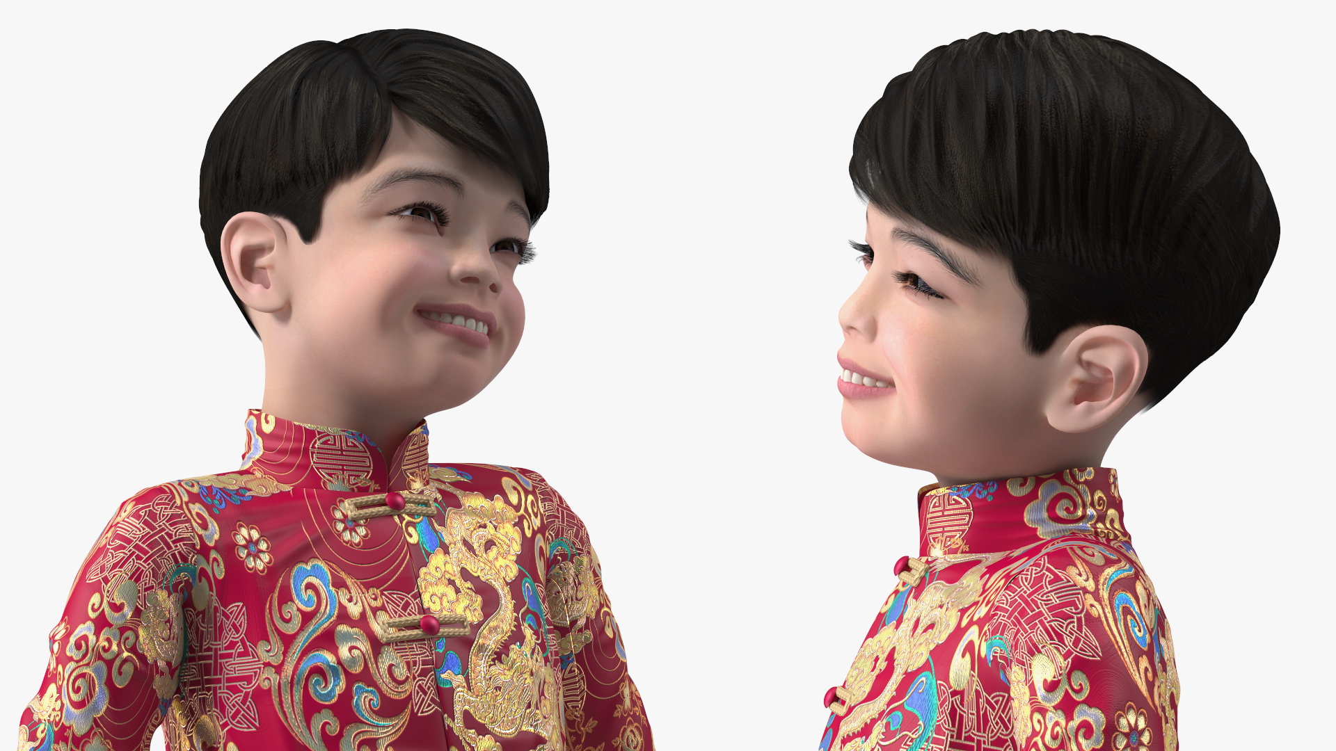 3D model Chinese Boy Traditional Tang Jacket