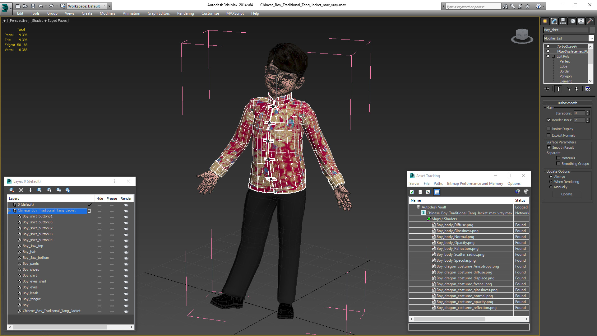 3D model Chinese Boy Traditional Tang Jacket