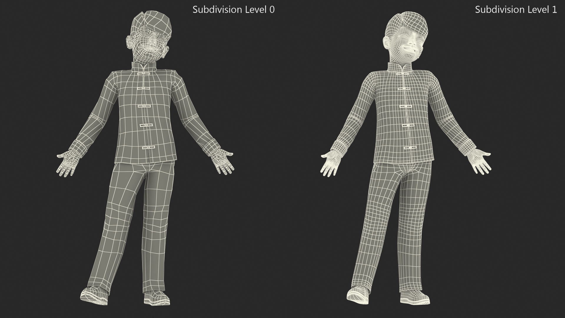 3D model Chinese Boy Traditional Tang Jacket