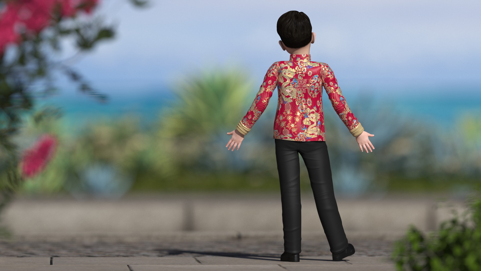3D model Chinese Boy Traditional Tang Jacket
