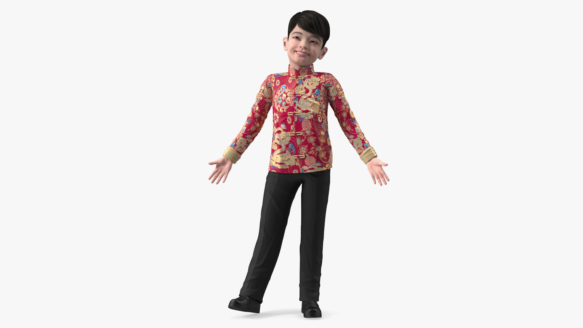 3D model Chinese Boy Traditional Tang Jacket