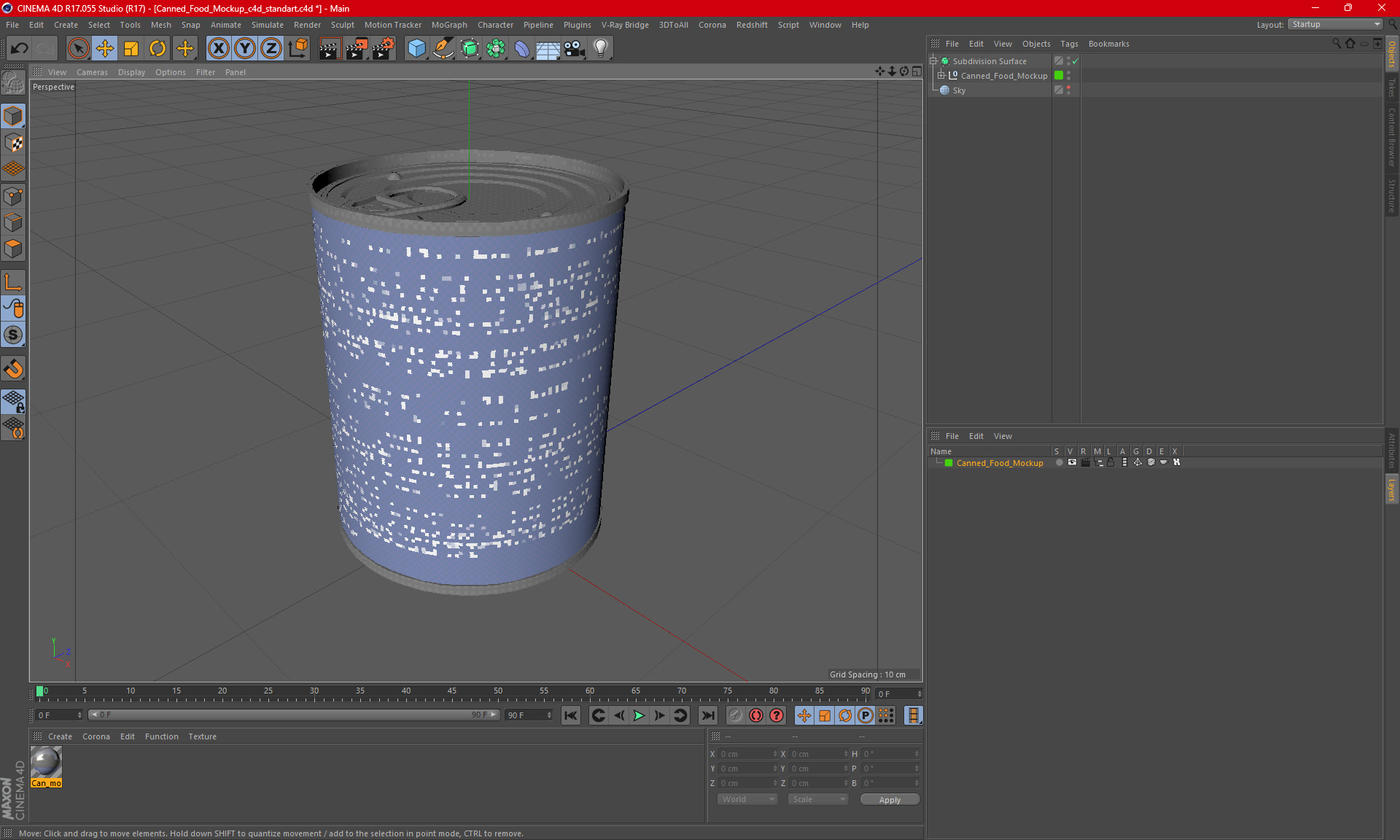 3D Canned Food Mockup model