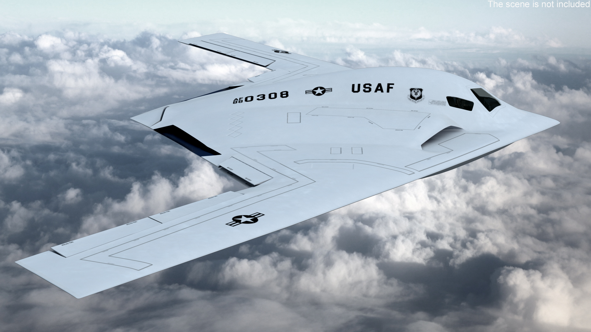 B-21 Raider Long-Range Aircraft Rigged for Maya 3D