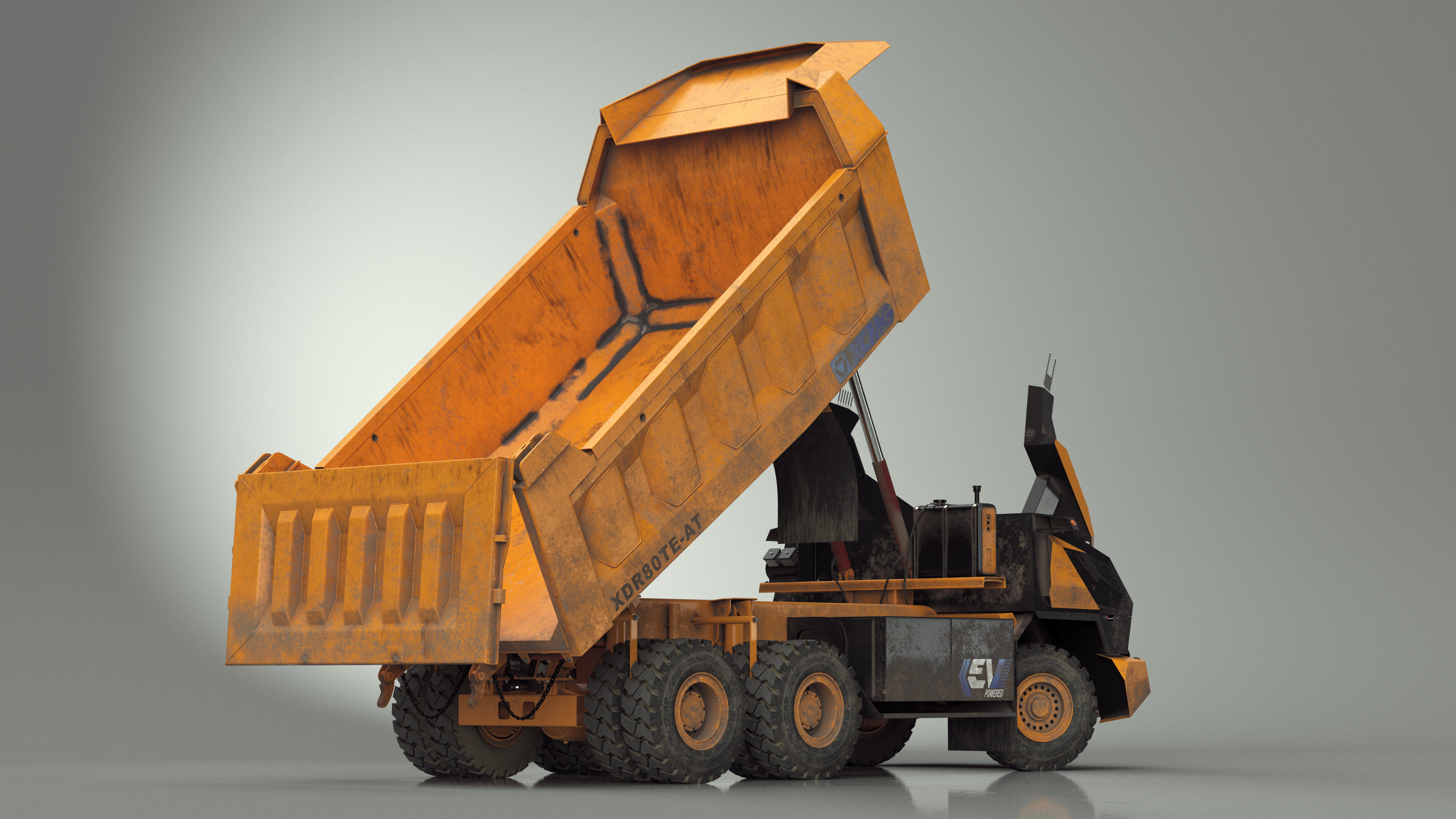 3D Electric Autonomous Dump Truck XCMG Dirty Rigged model