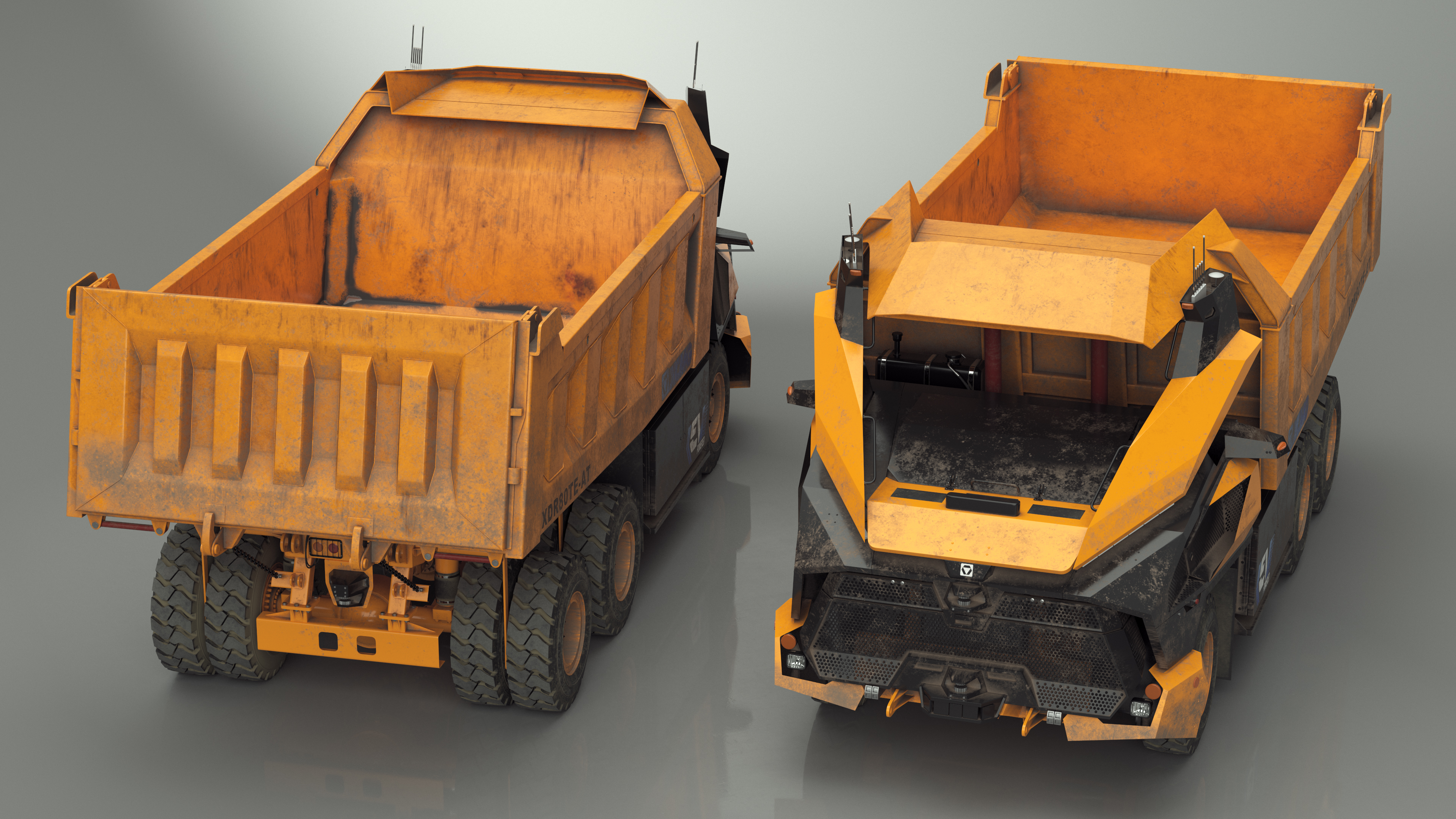 3D Electric Autonomous Dump Truck XCMG Dirty Rigged model