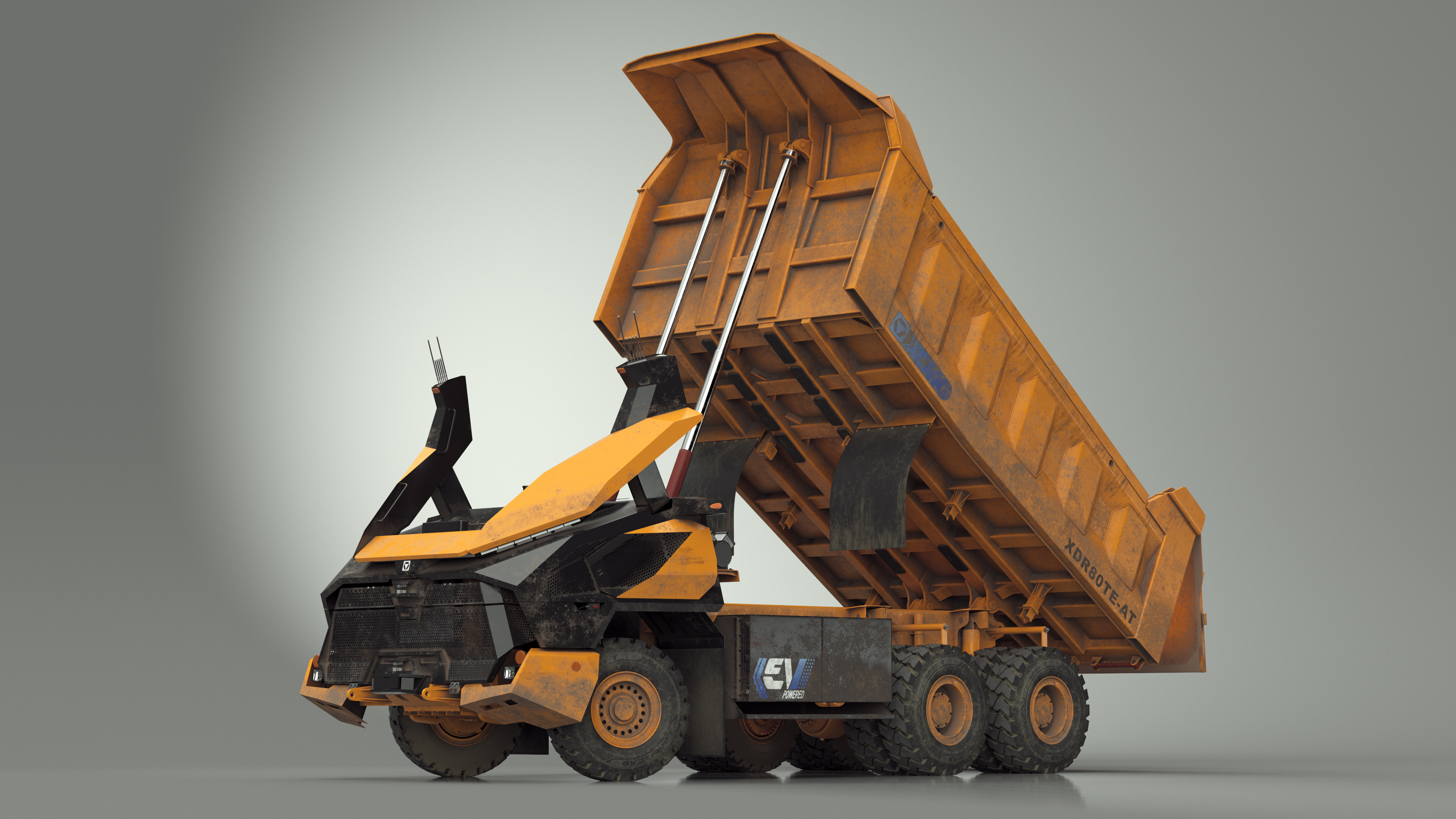 3D Electric Autonomous Dump Truck XCMG Dirty Rigged model