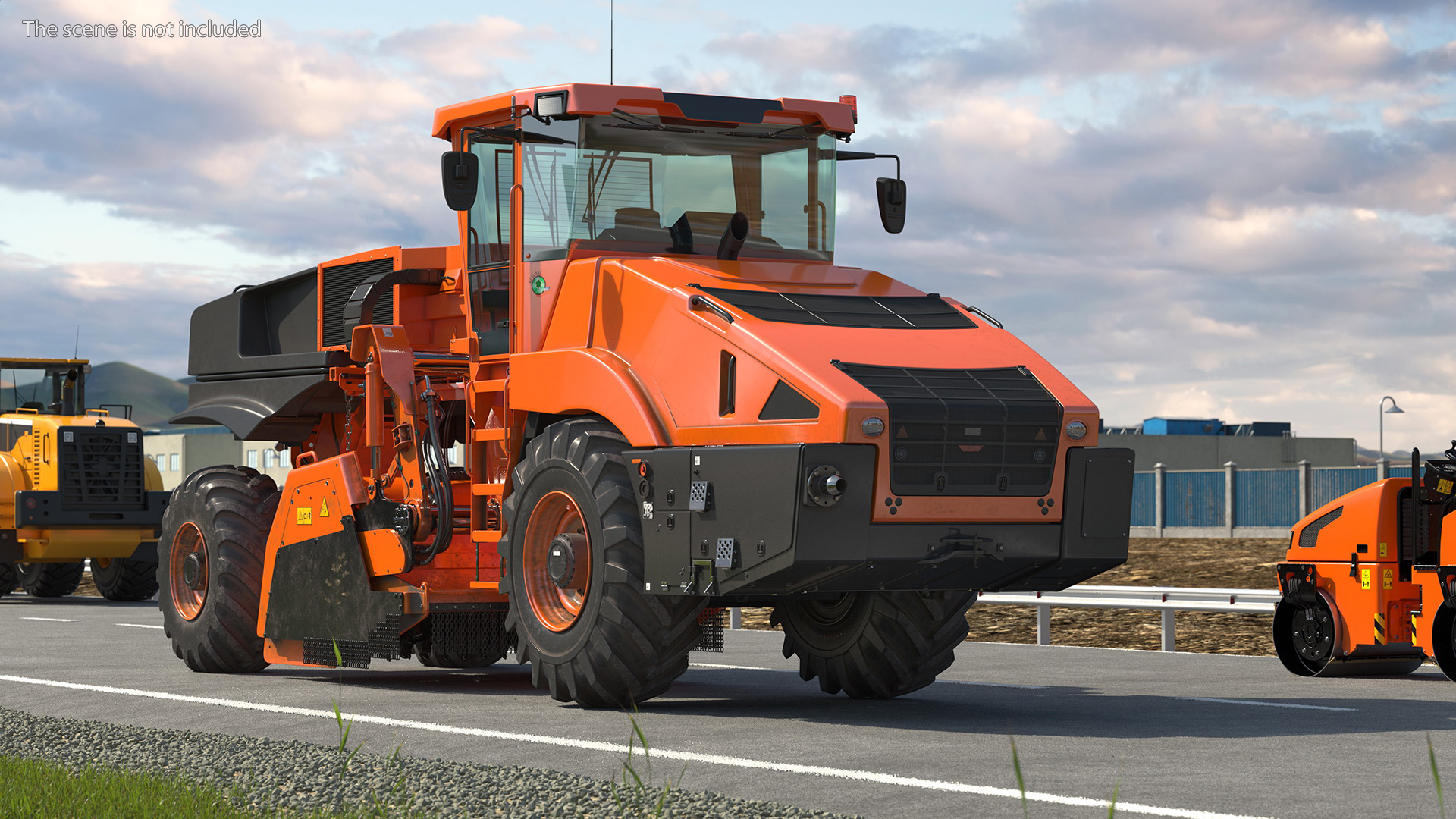 3D model Road Recycler and Soil Stabilizer Rigged