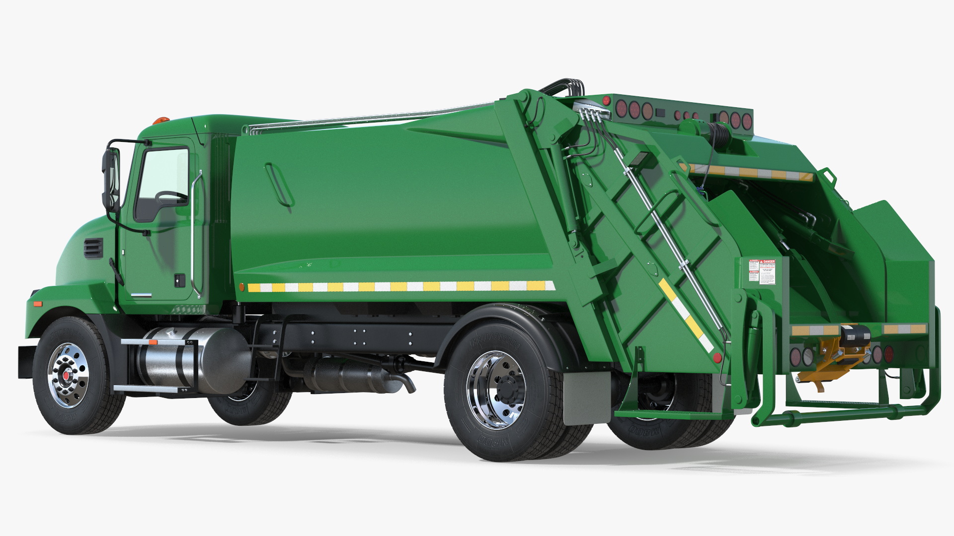 3D Medium-Duty Garbage Truck Rigged for Cinema 4D