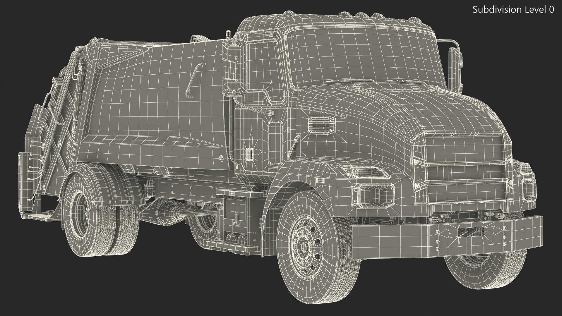3D Medium-Duty Garbage Truck Rigged for Cinema 4D