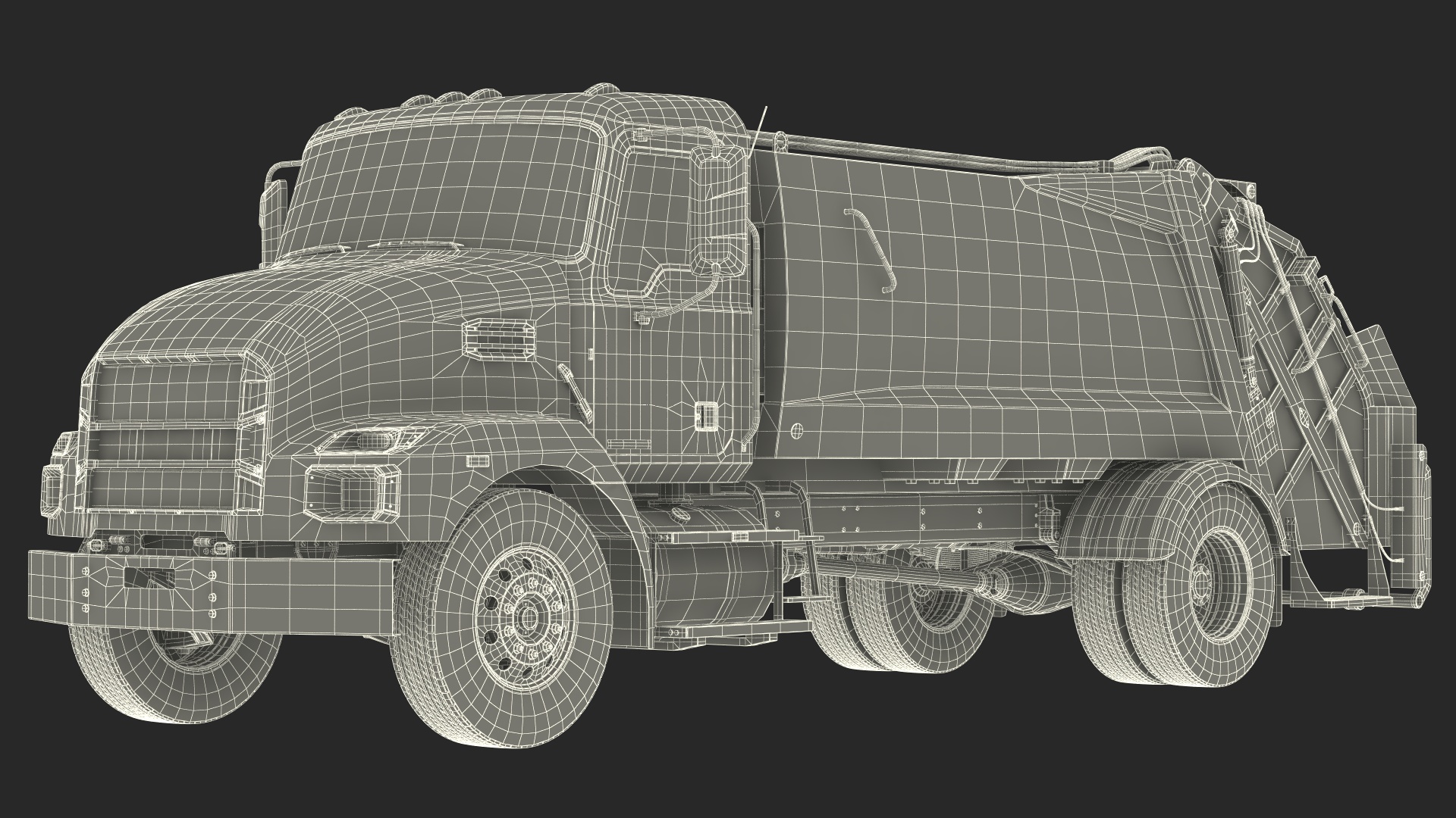 3D Medium-Duty Garbage Truck Rigged for Cinema 4D