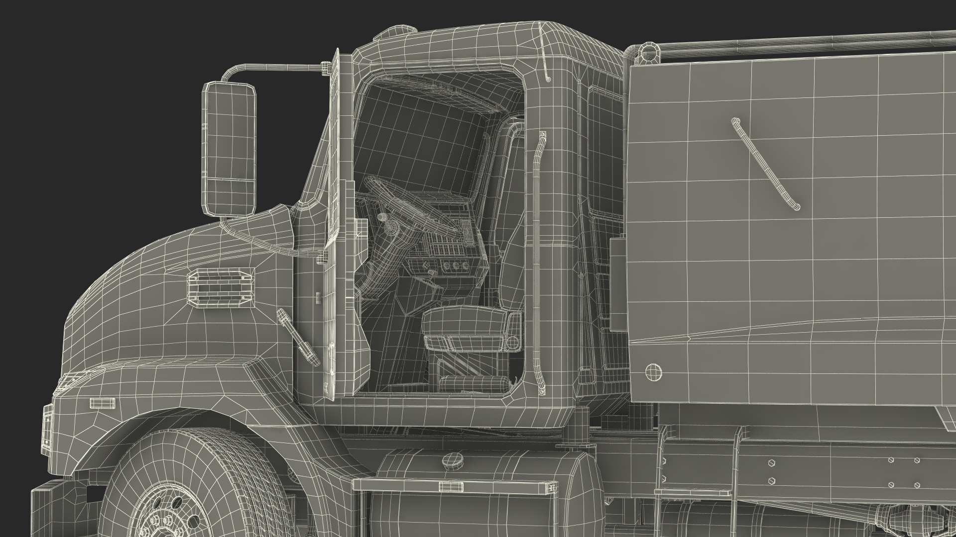 3D Medium-Duty Garbage Truck Rigged for Cinema 4D