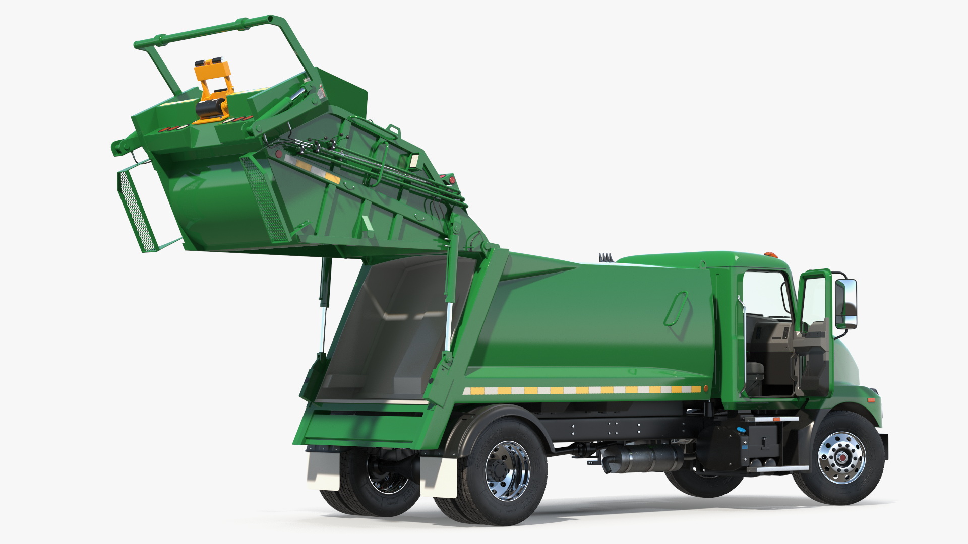 3D Medium-Duty Garbage Truck Rigged for Cinema 4D
