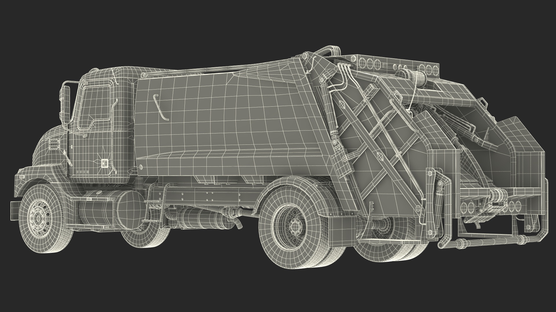 3D Medium-Duty Garbage Truck Rigged for Cinema 4D