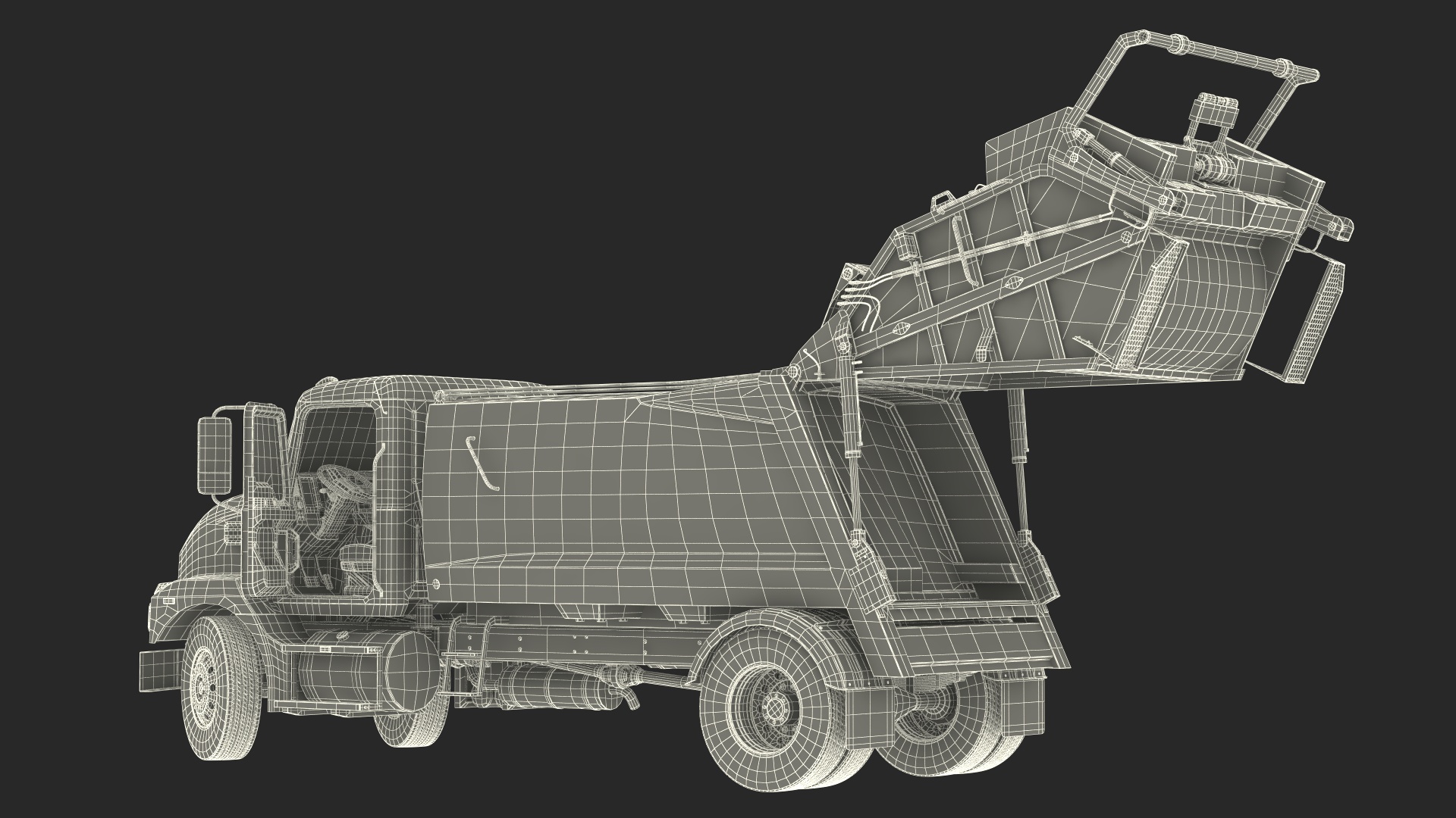 3D Medium-Duty Garbage Truck Rigged for Cinema 4D