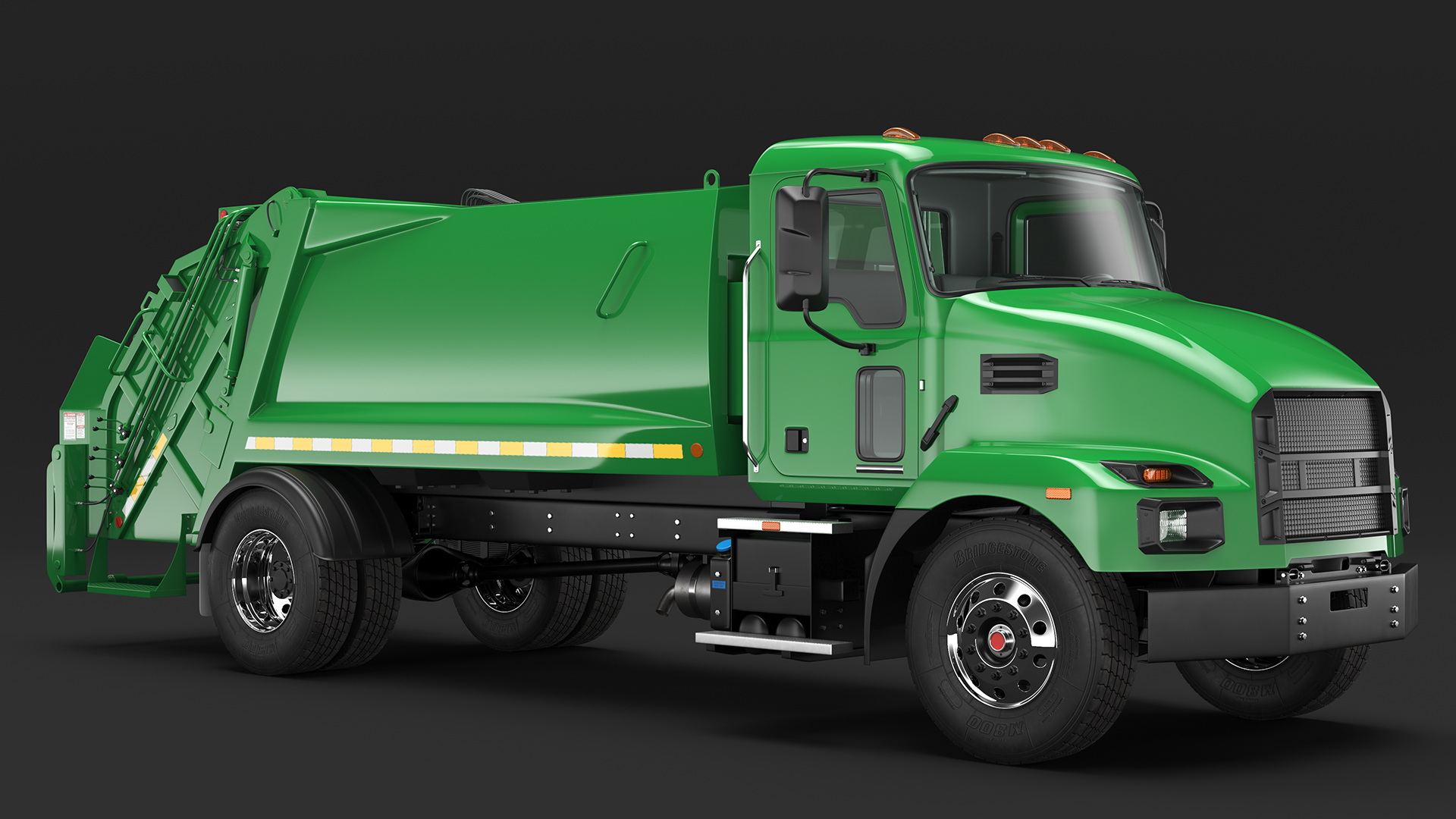 3D Medium-Duty Garbage Truck Rigged for Cinema 4D