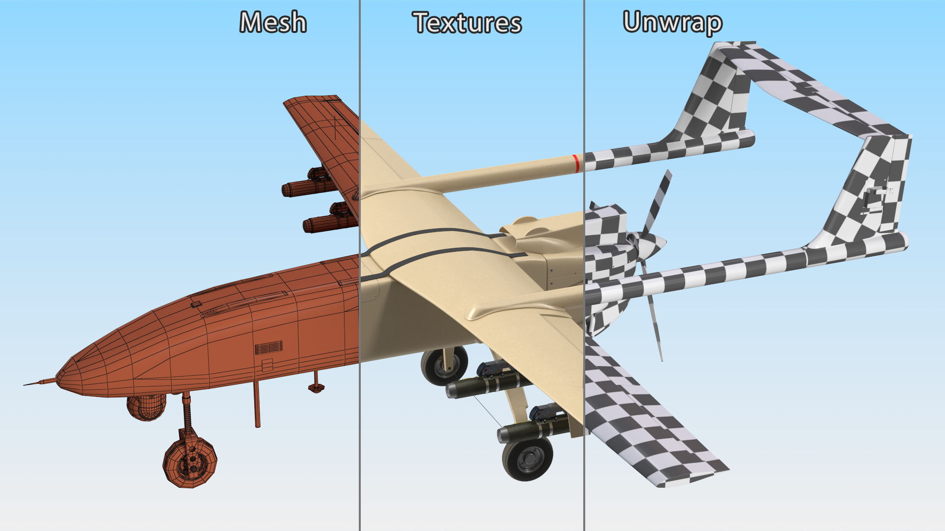3D Brown UAV without Markings
