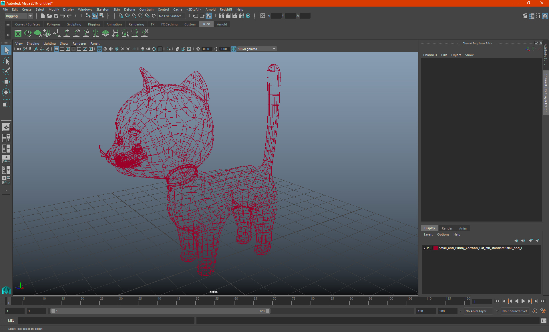 Small and Funny Cartoon Cat 3D