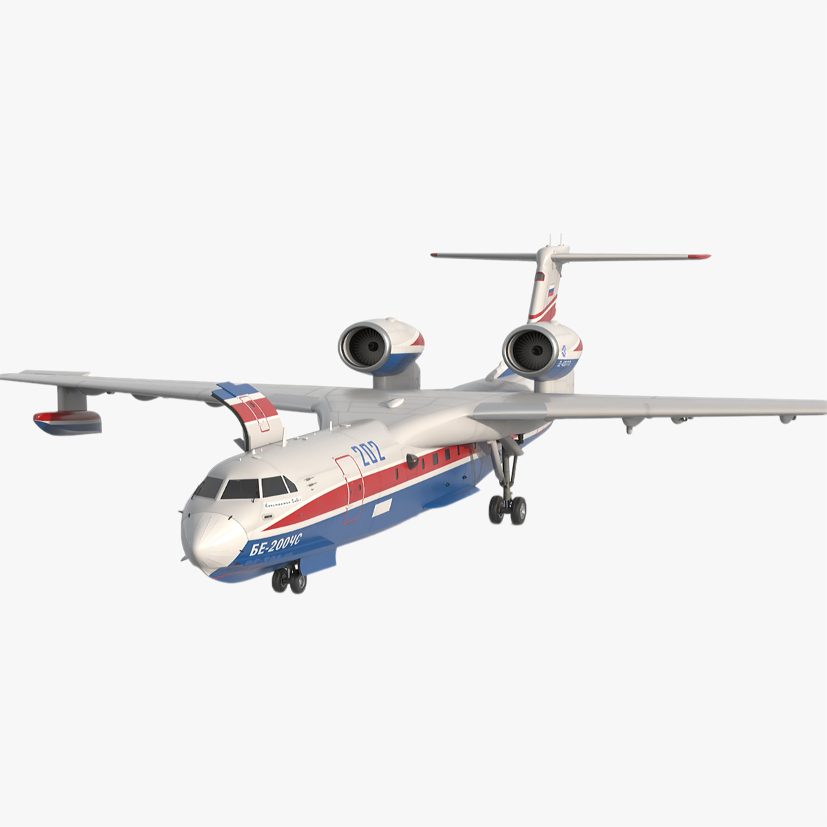 3D model Beriev Be 200 Altair Aircraft Rigged for Cinema 4D