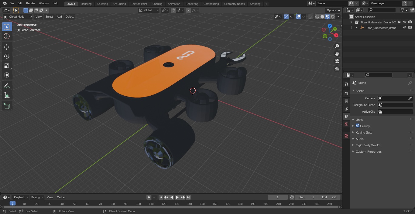 Titan Underwater Drone 3D