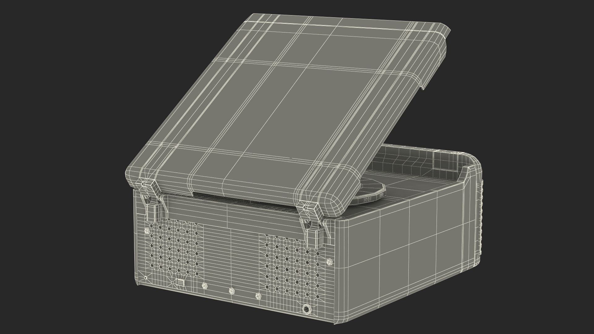 Red Retro Turntable 3D model