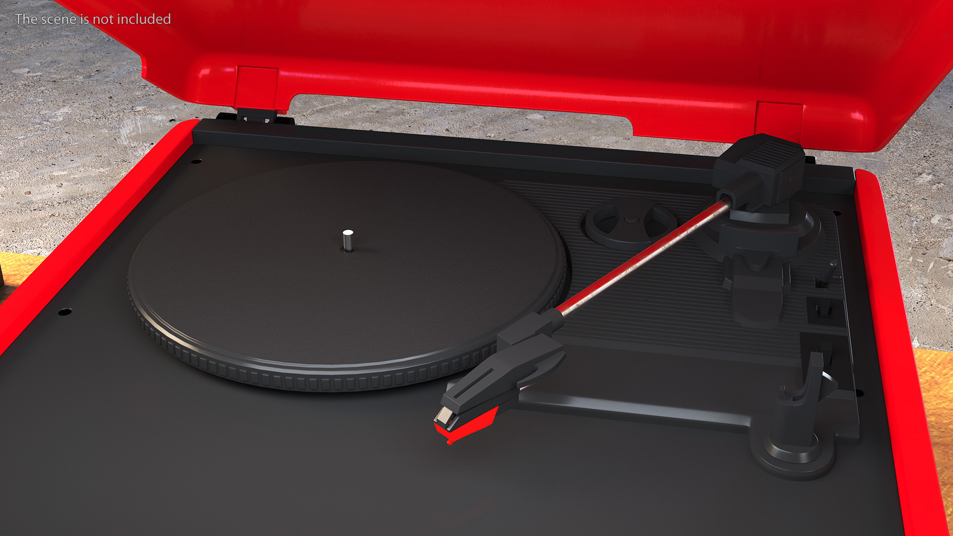 Red Retro Turntable 3D model
