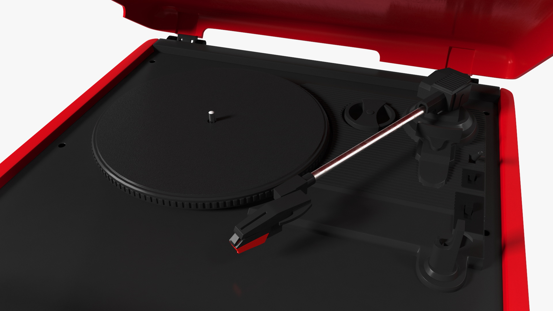 Red Retro Turntable 3D model