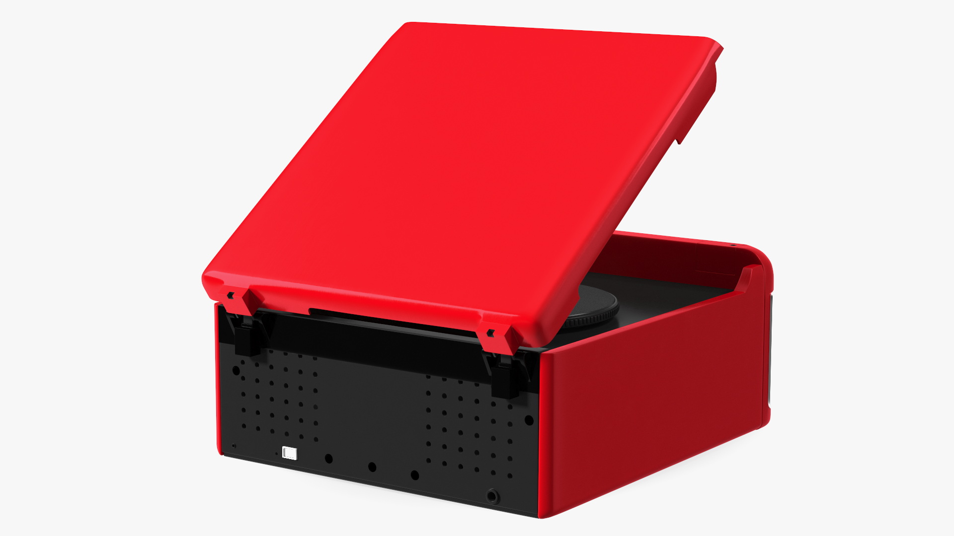 Red Retro Turntable 3D model