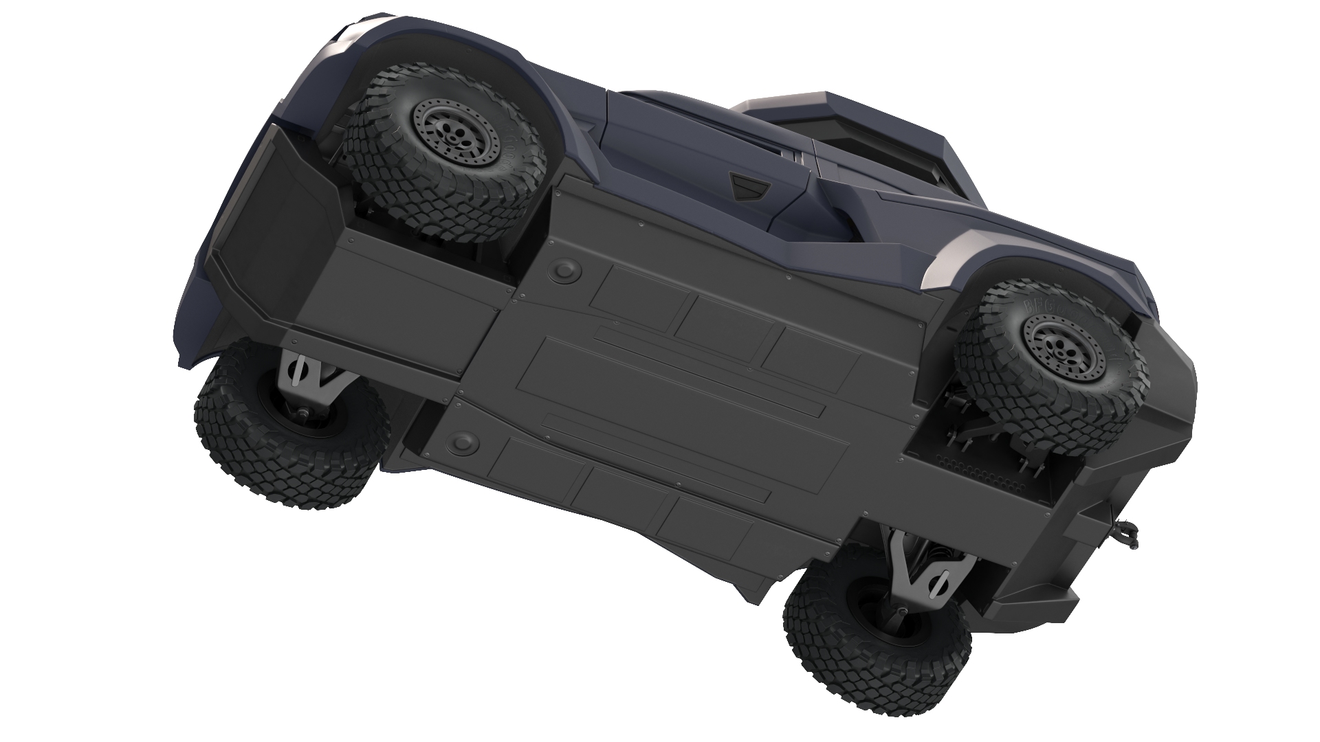 3D Armored Ground Interceptor Car with Raised Gun Turret model